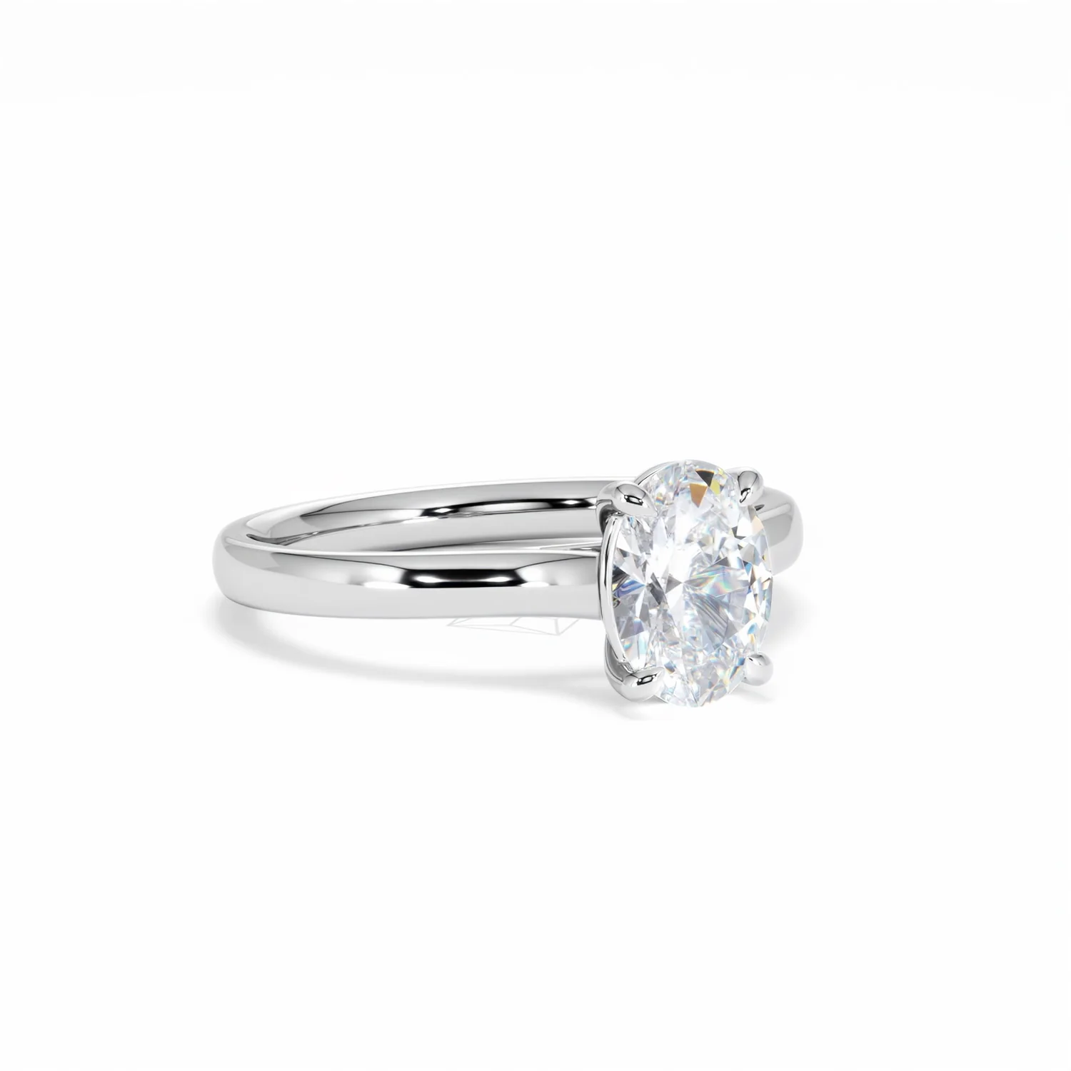 Amora Oval 1.00ct Lab Diamond Engagement Ring F/VS1 Set in 18K White Gold - Image 16