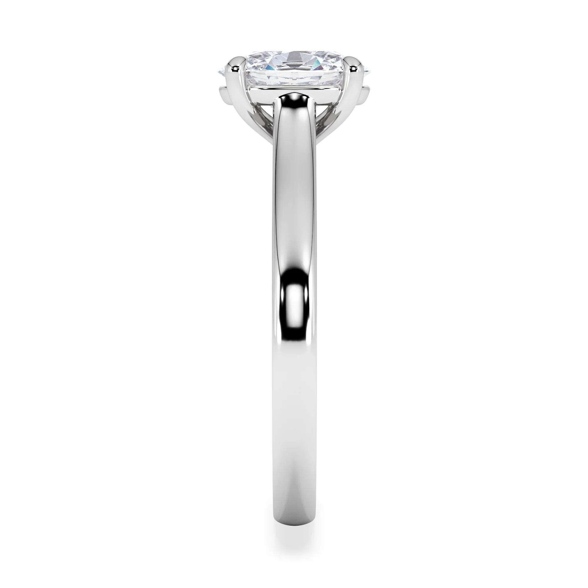 Amora Oval 1.00ct Lab Diamond Engagement Ring F/VS1 Set in 18K White Gold - Image 5
