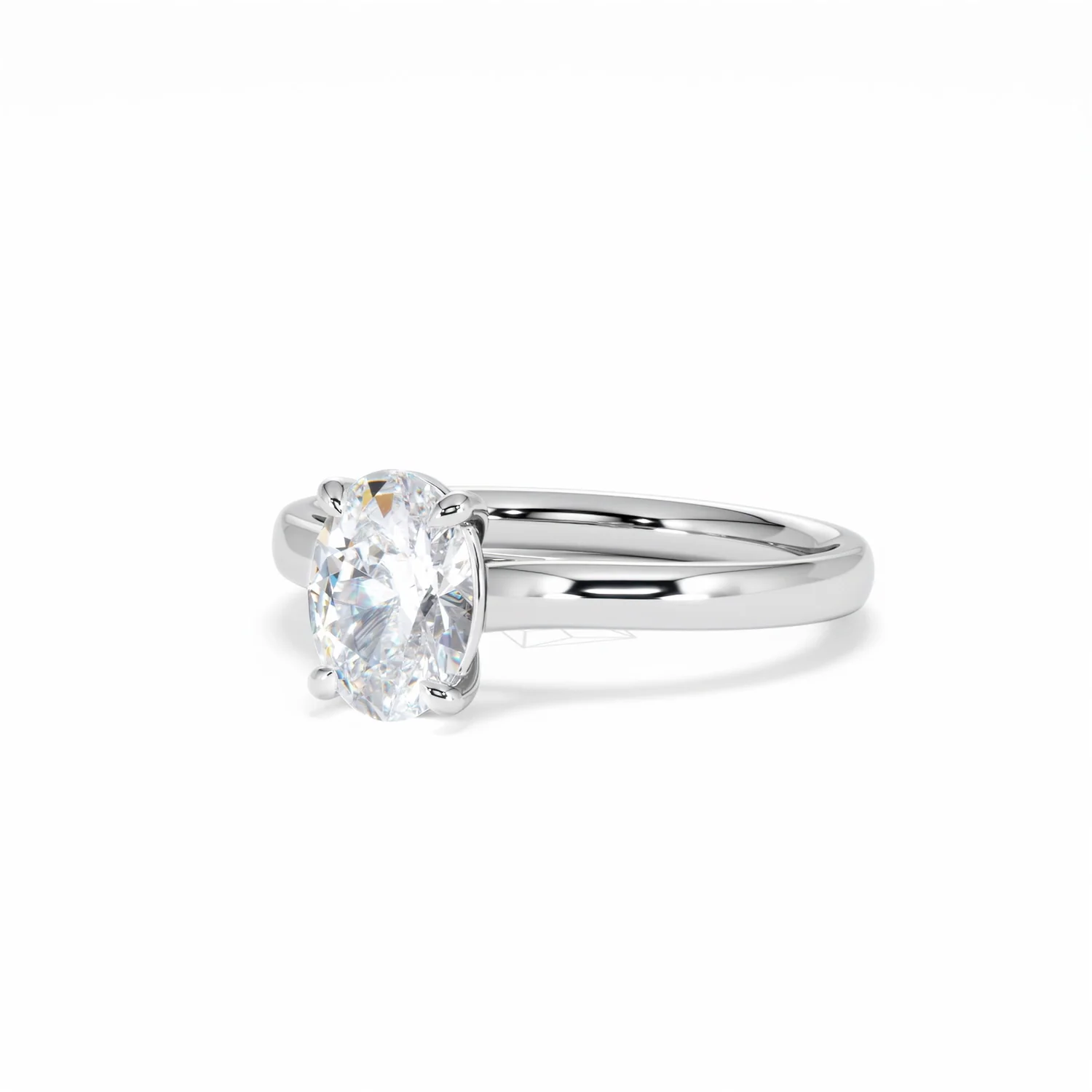Amora Oval 1.00ct Lab Diamond Engagement Ring F/VS1 Set in 18K White Gold - Image 84