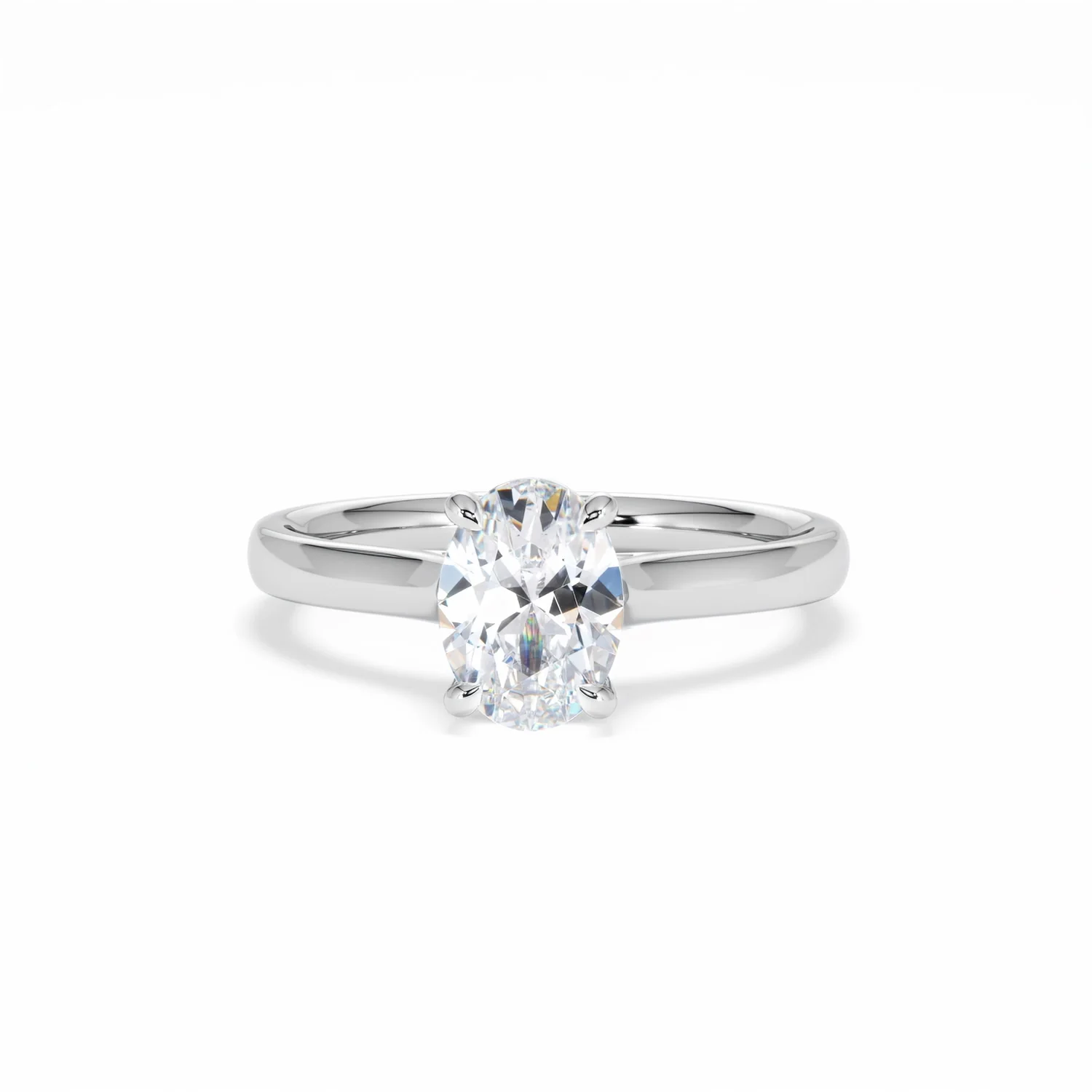 Amora Oval 1.00ct Lab Diamond Engagement Ring F/VS1 Set in 18K White Gold - Image 89