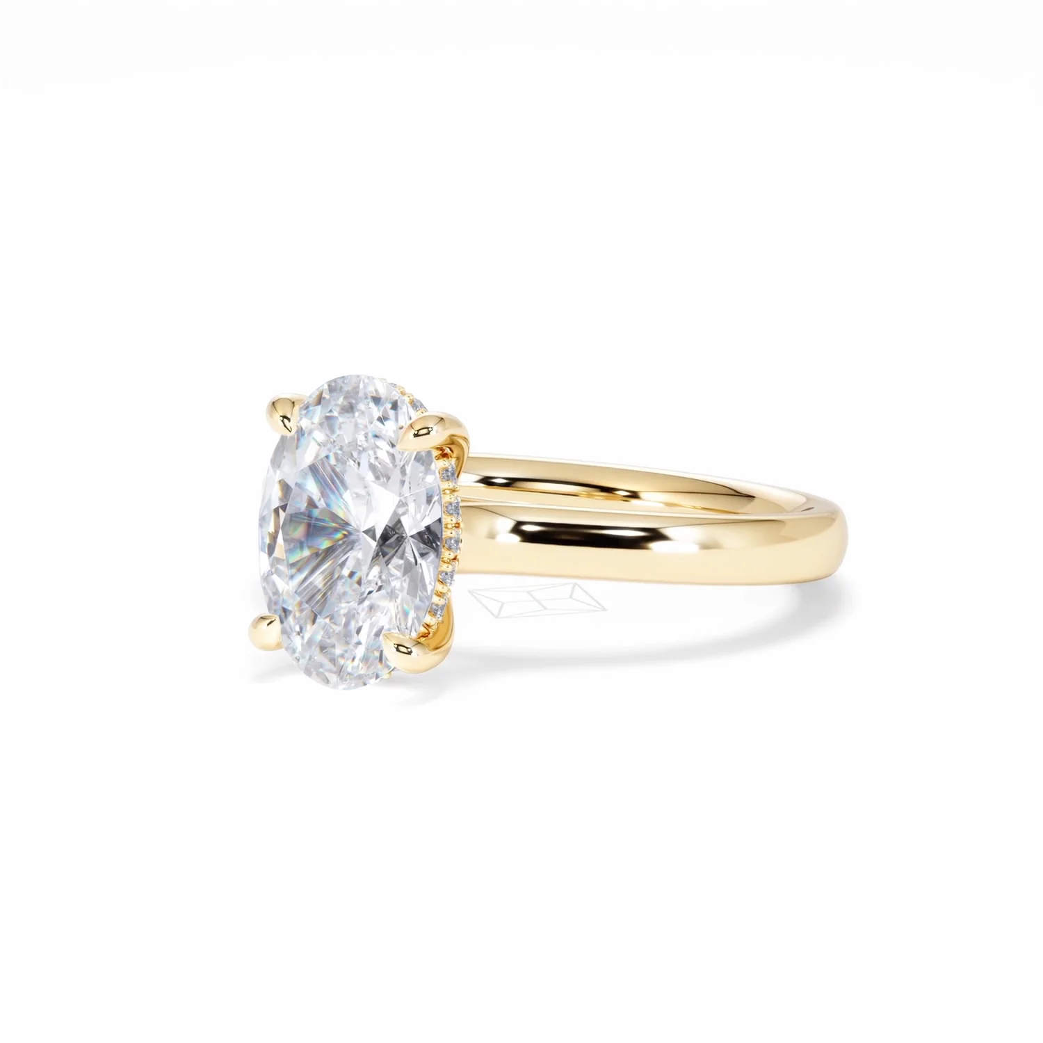 Amora Oval 2.00ct Hidden Halo Lab Diamond Engagement Ring F/VS1 Set in 18K Gold - Image 83