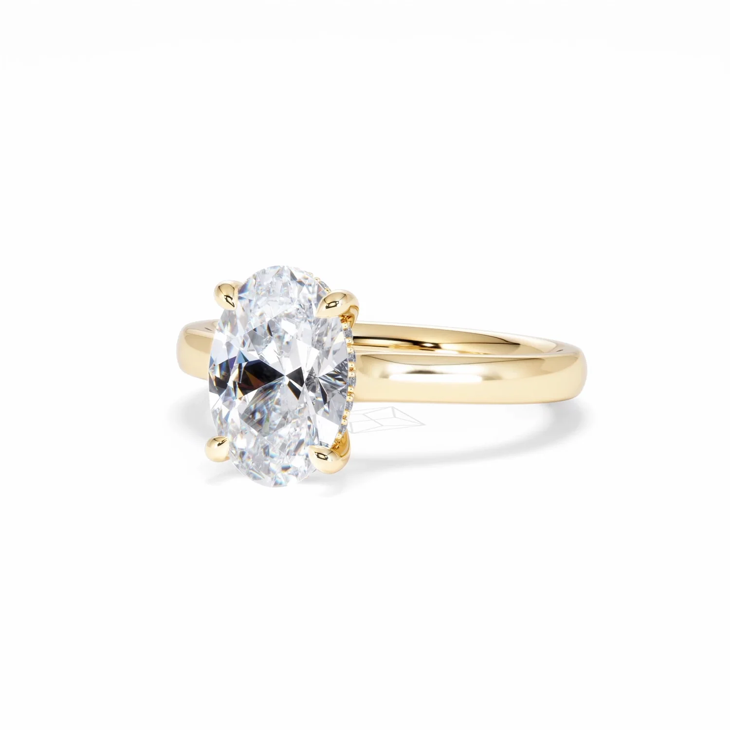 Amora Oval 2.00ct Hidden Halo Lab Diamond Engagement Ring F/VS1 Set in 18K Gold - Image 85