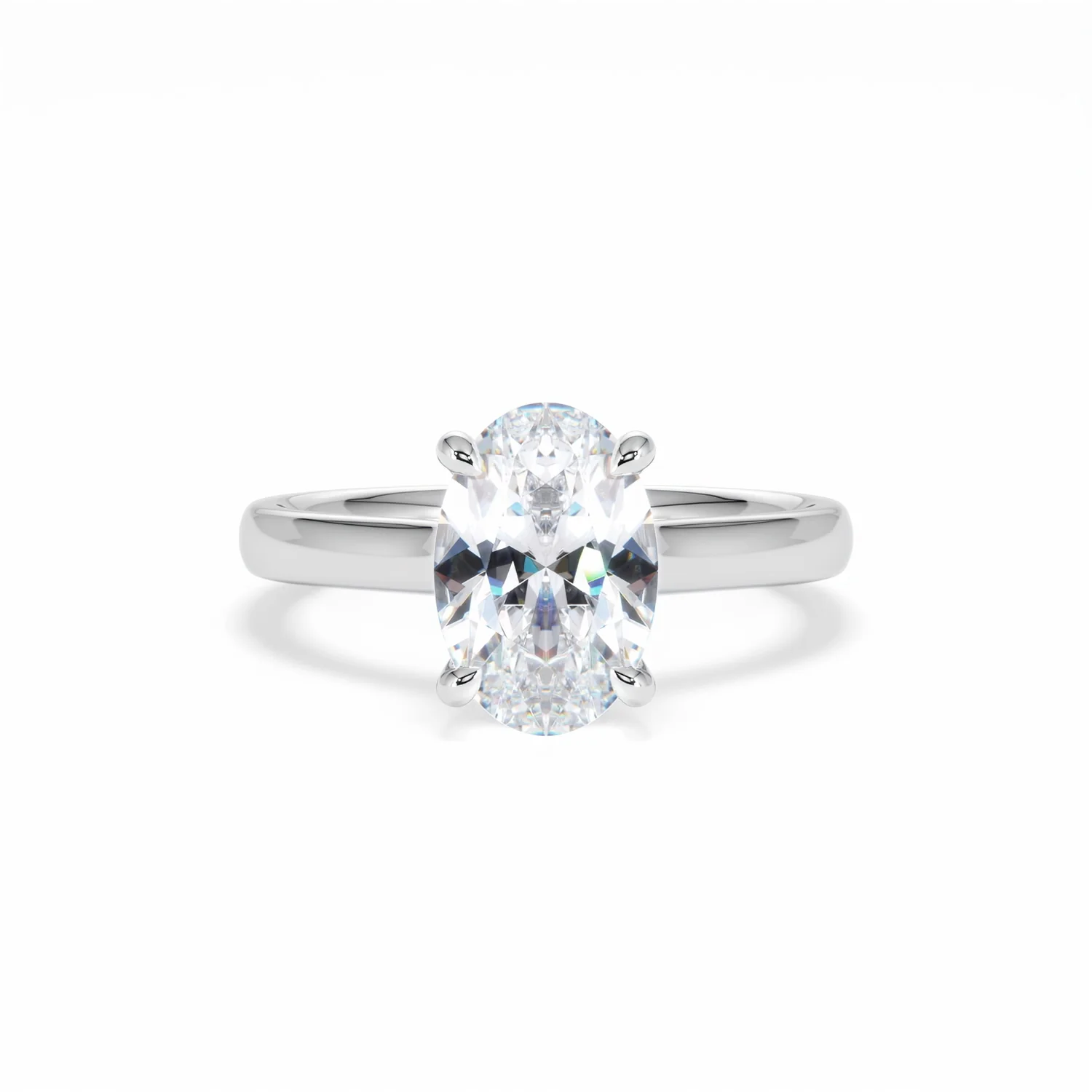 Amora Oval 2.00ct Hidden Halo Lab Diamond Engagement Ring F/VS1 Set in 18K White Gold - Image 10