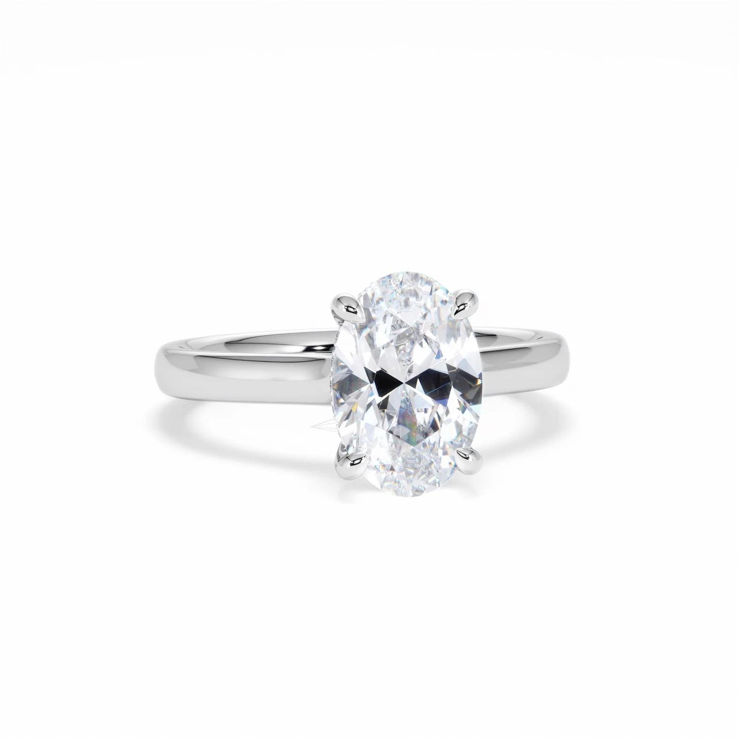 Amora Oval 2.00ct Hidden Halo Lab Diamond Engagement Ring F/VS1 Set in 18K White Gold - Image 12