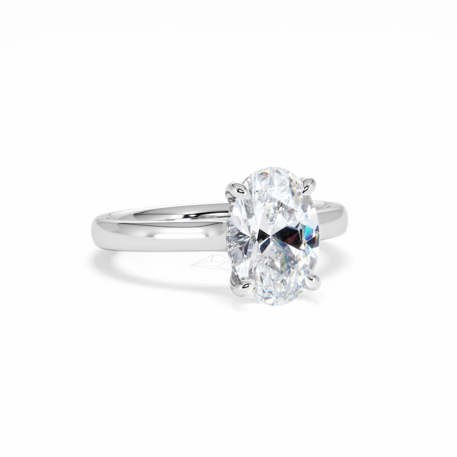 Amora Oval 2.00ct Hidden Halo Lab Diamond Engagement Ring F/VS1 Set in 18K White Gold - Image 14