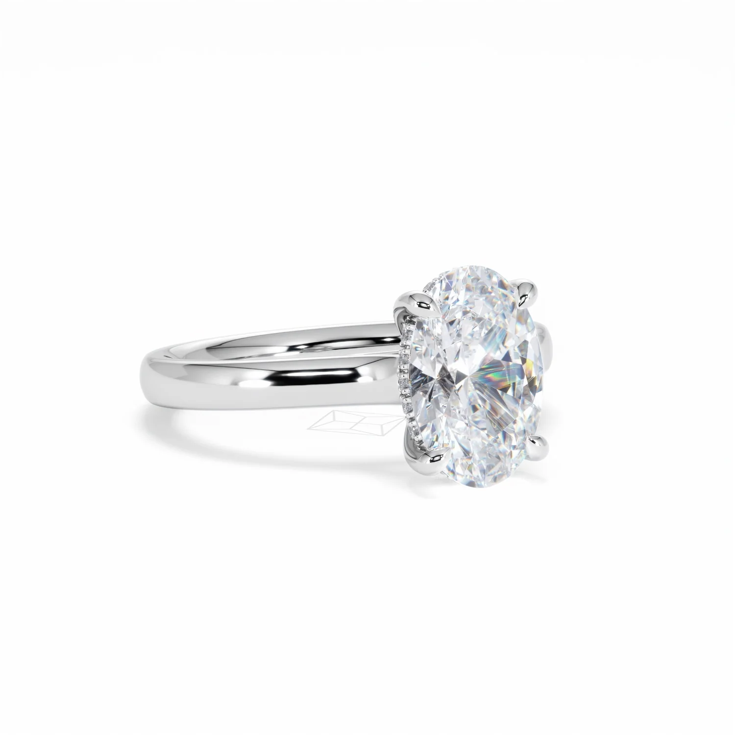 Amora Oval 2.00ct Hidden Halo Lab Diamond Engagement Ring F/VS1 Set in 18K White Gold - Image 16