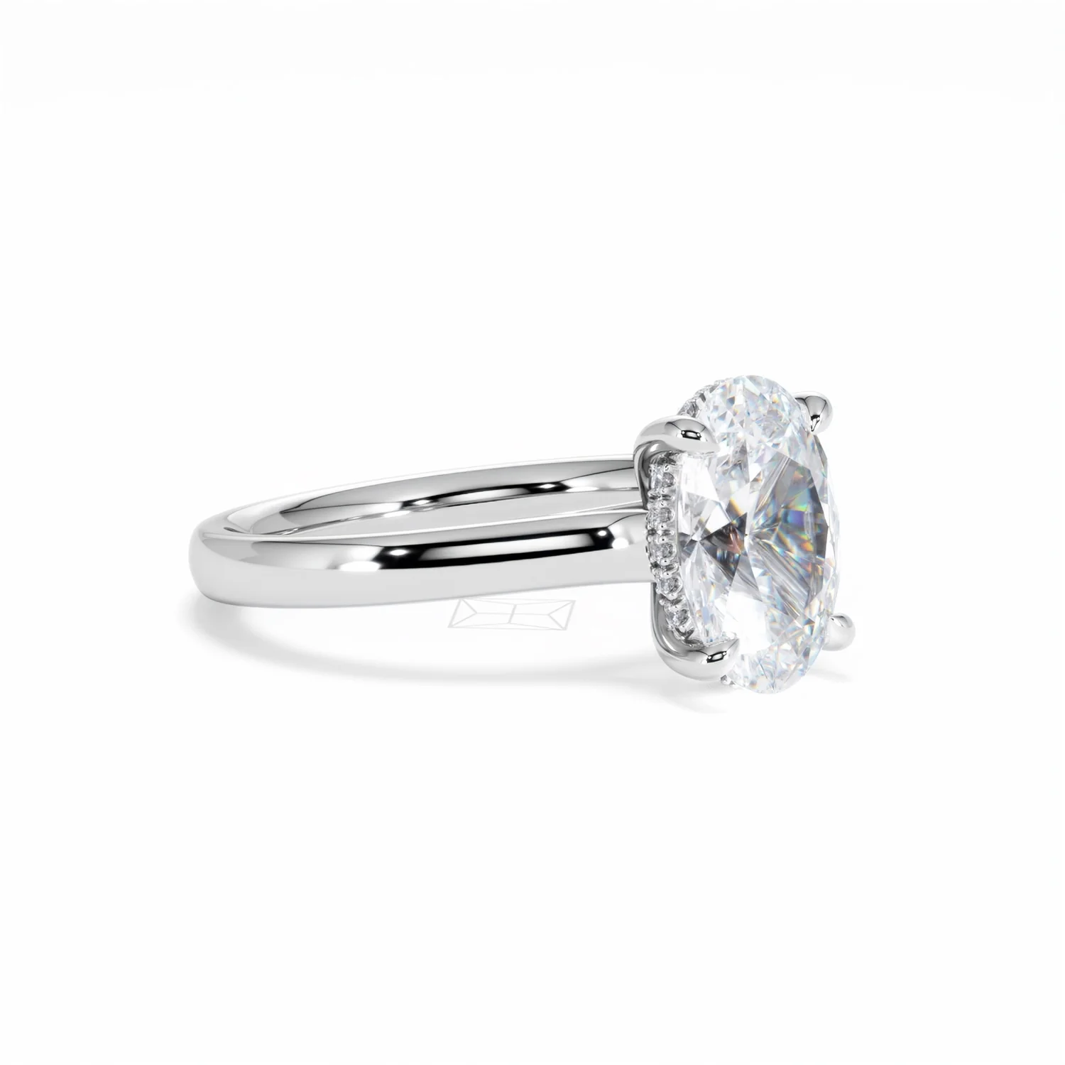 Amora Oval 2.00ct Hidden Halo Lab Diamond Engagement Ring F/VS1 Set in 18K White Gold - Image 19