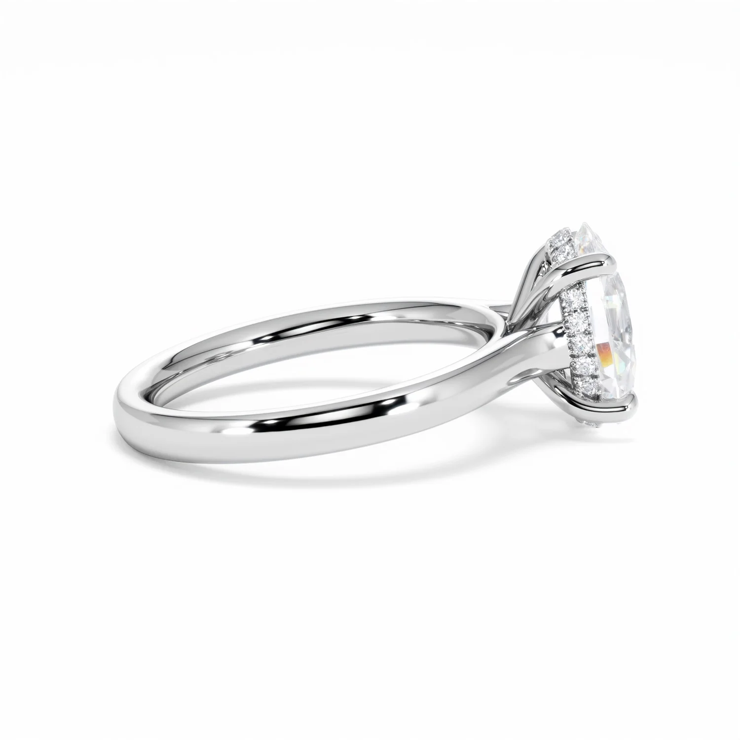 Amora Oval 2.00ct Hidden Halo Lab Diamond Engagement Ring F/VS1 Set in 18K White Gold - Image 31