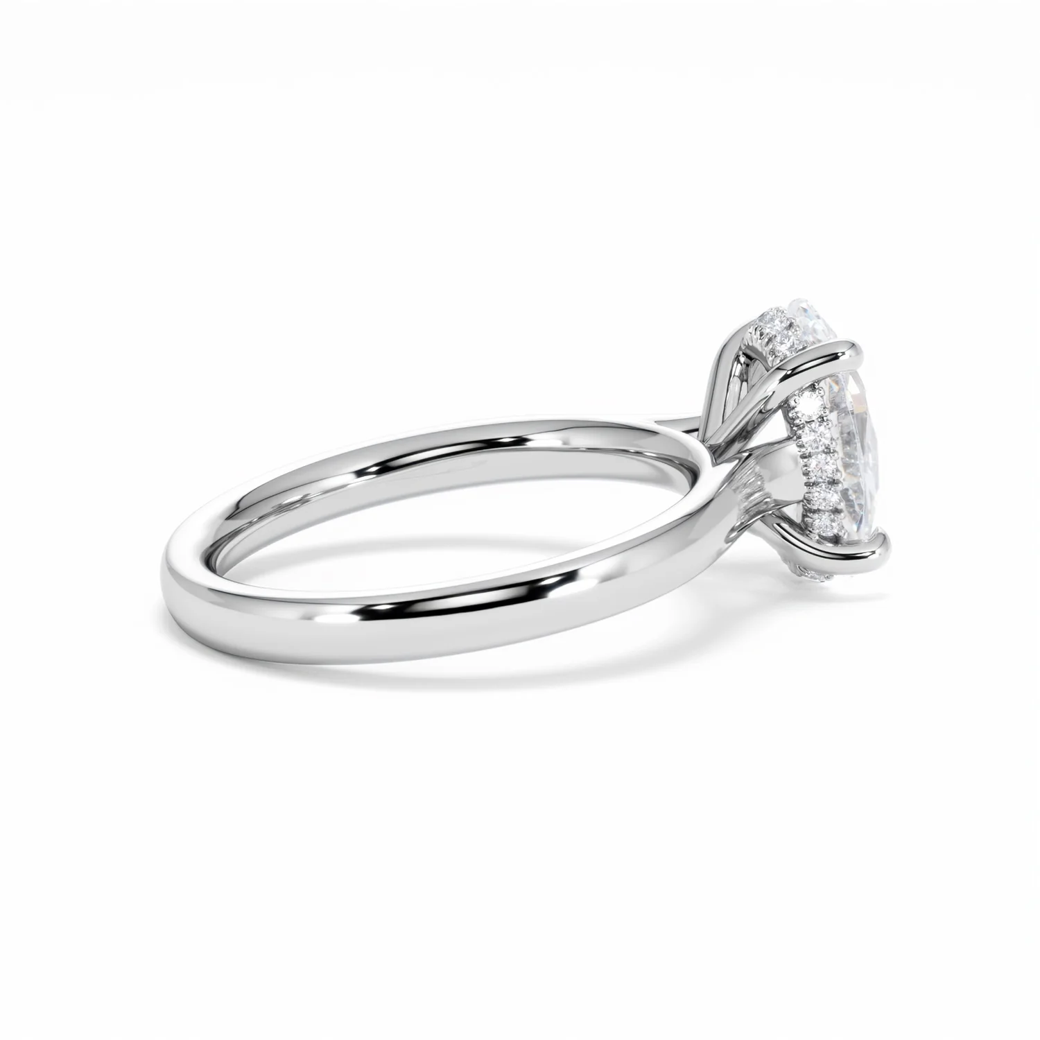 Amora Oval 2.00ct Hidden Halo Lab Diamond Engagement Ring F/VS1 Set in 18K White Gold - Image 34