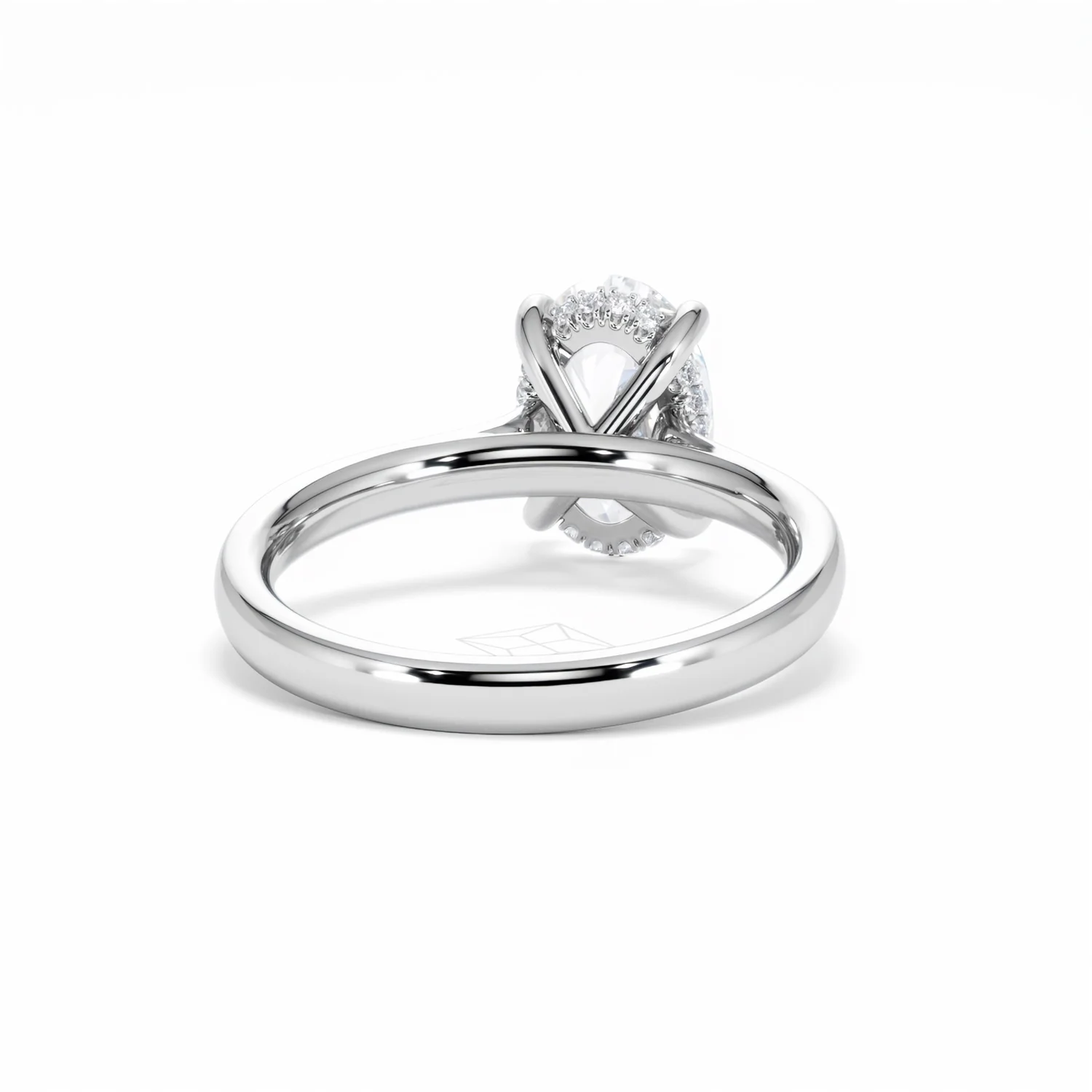 Amora Oval 2.00ct Hidden Halo Lab Diamond Engagement Ring F/VS1 Set in 18K White Gold - Image 47