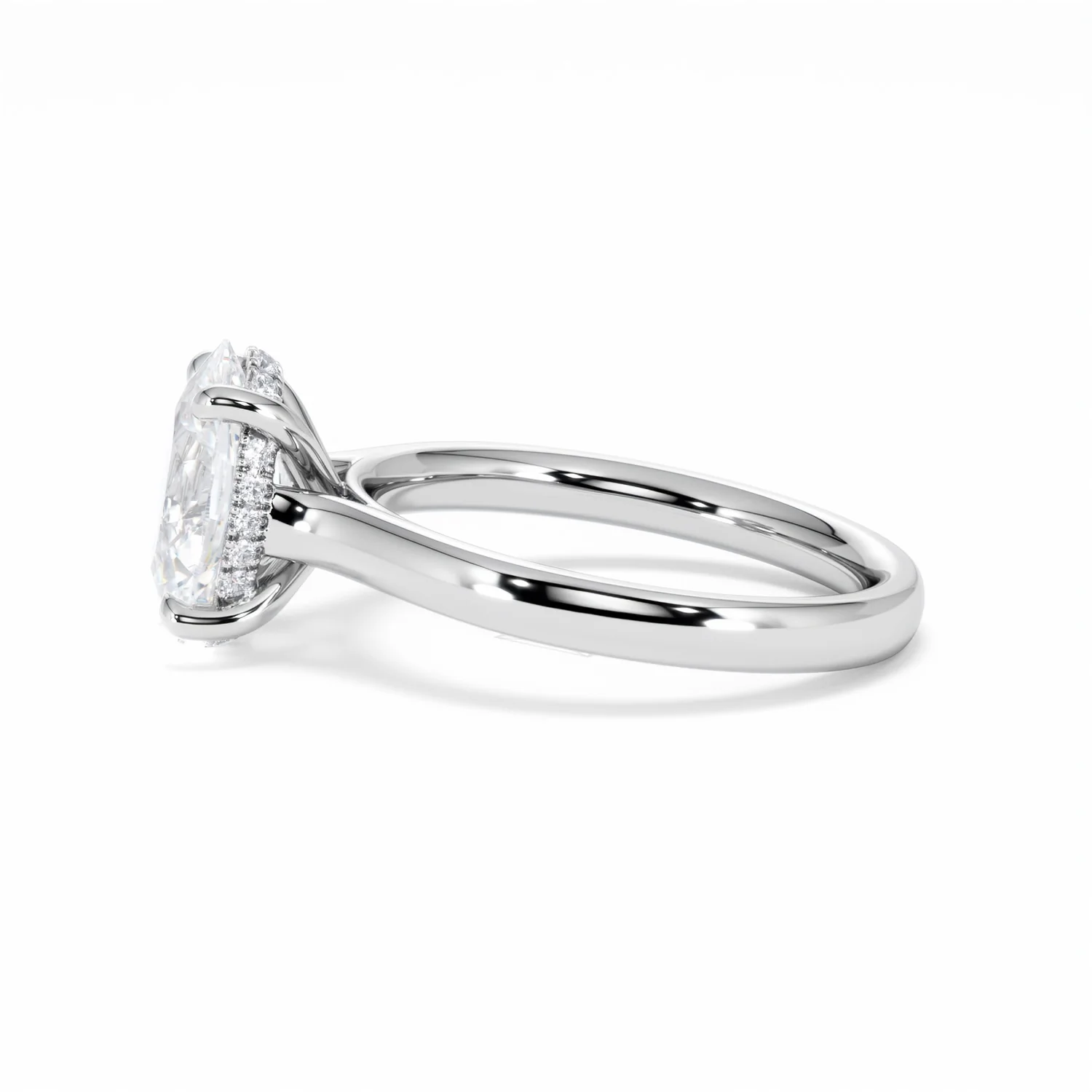 Amora Oval 2.00ct Hidden Halo Lab Diamond Engagement Ring F/VS1 Set in 18K White Gold - Image 71