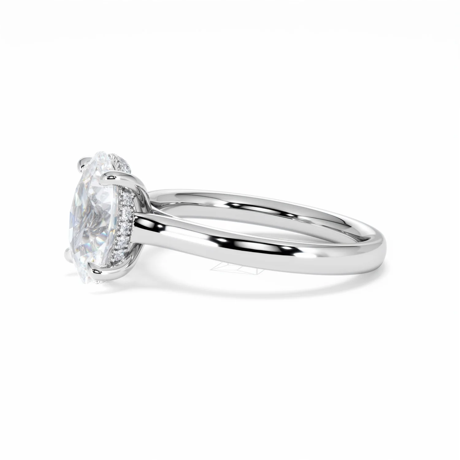 Amora Oval 2.00ct Hidden Halo Lab Diamond Engagement Ring F/VS1 Set in 18K White Gold - Image 75