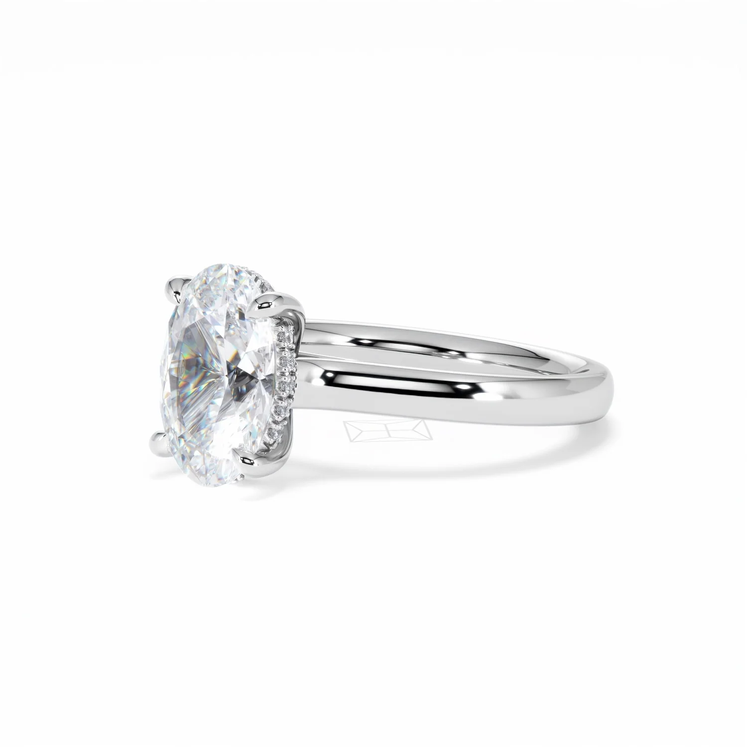 Amora Oval 2.00ct Hidden Halo Lab Diamond Engagement Ring F/VS1 Set in 18K White Gold - Image 81
