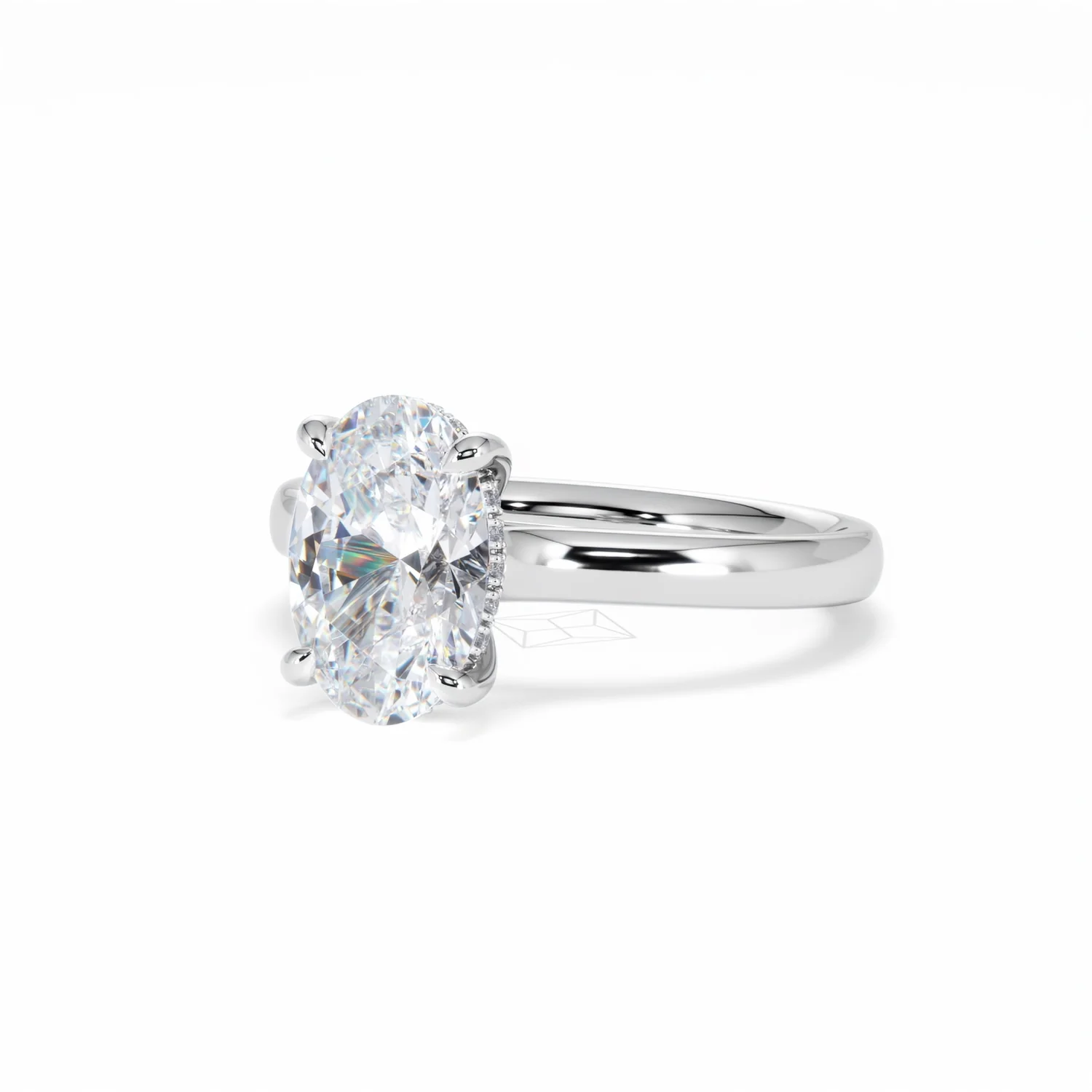 Amora Oval 2.00ct Hidden Halo Lab Diamond Engagement Ring F/VS1 Set in 18K White Gold - Image 84