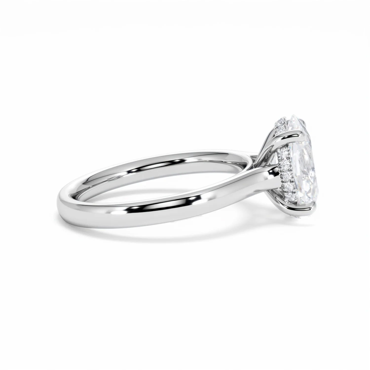 Amora Oval 2.00ct Hidden Halo Lab Diamond Engagement Ring F/VS1 Set in Platinum - Image 29