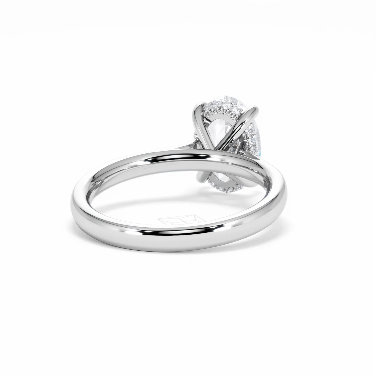 Amora Oval 2.00ct Hidden Halo Lab Diamond Engagement Ring F/VS1 Set in Platinum - Image 45