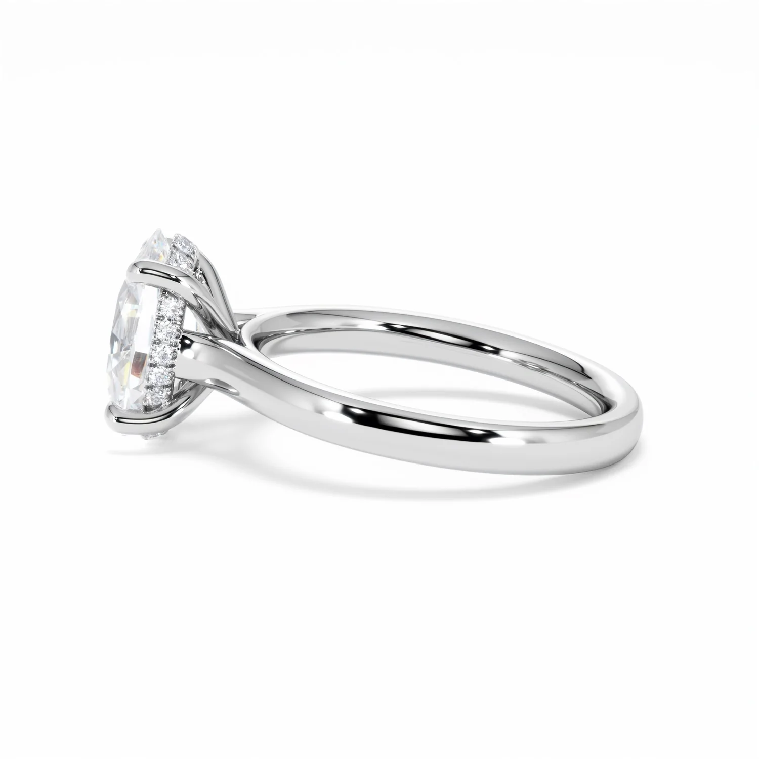 Amora Oval 2.00ct Hidden Halo Lab Diamond Engagement Ring F/VS1 Set in Platinum - Image 69