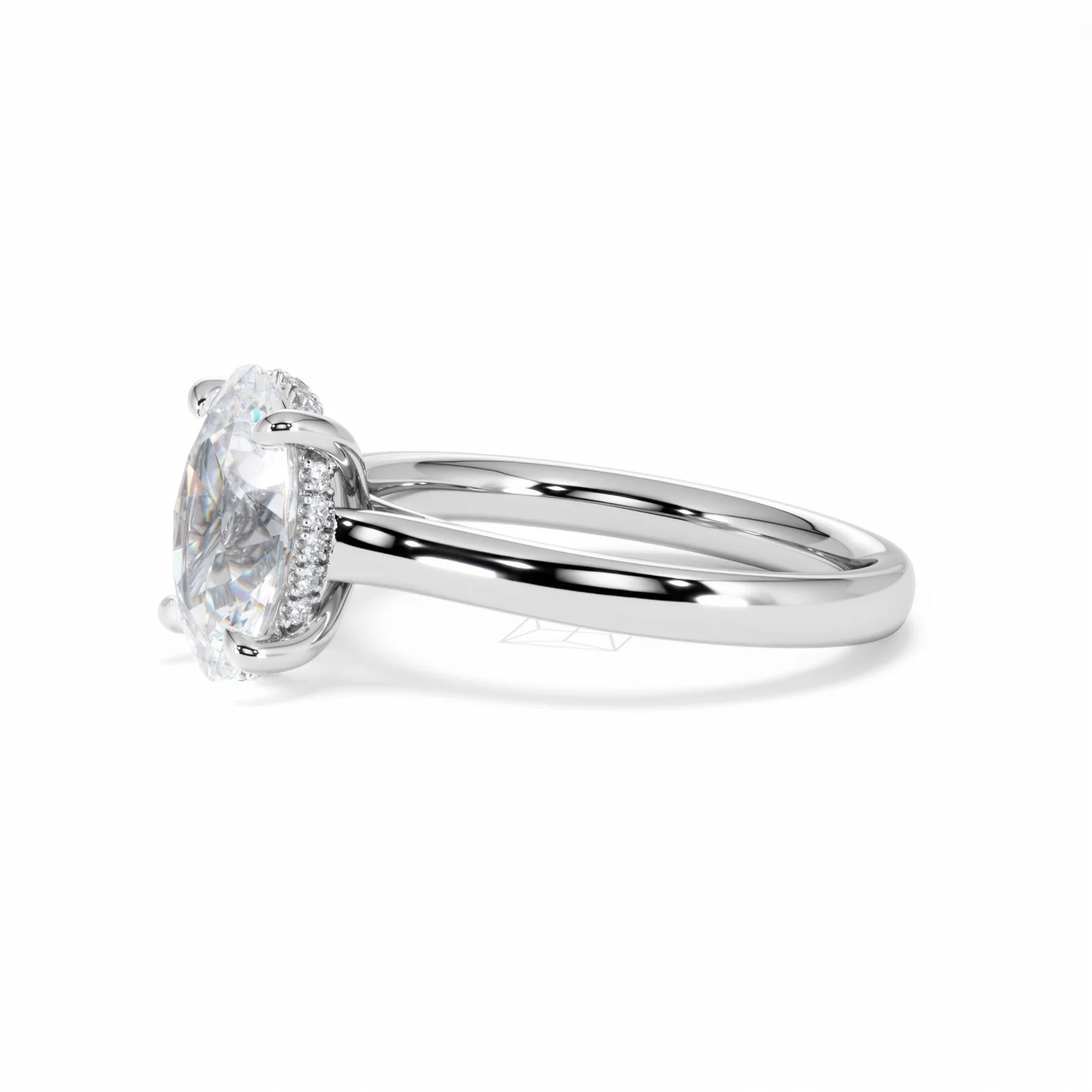 Amora Oval 2.00ct Hidden Halo Lab Diamond Engagement Ring F/VS1 Set in Platinum - Image 76