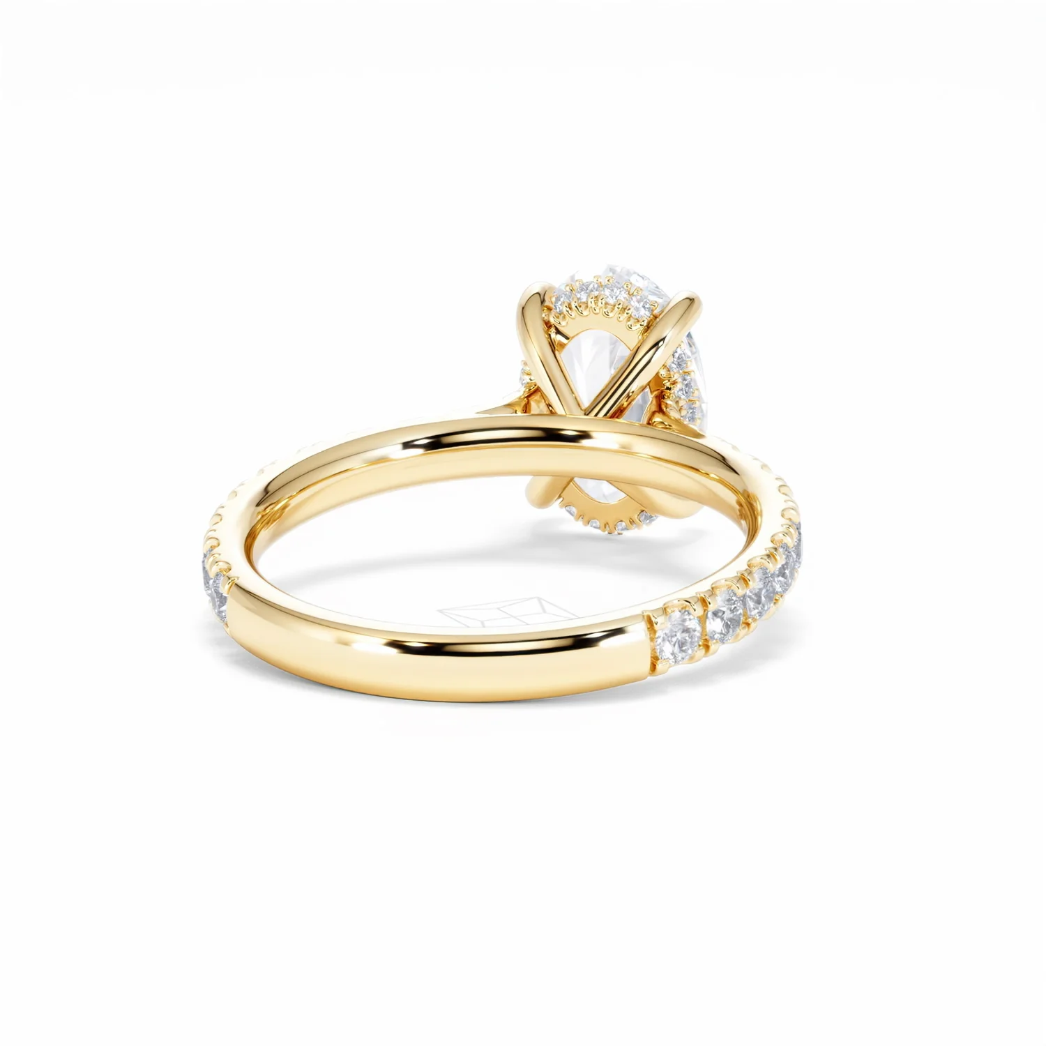 Amora Oval 2.00ct Hidden Halo Lab Diamond Engagement Ring With Side Stones Set in 18K Gold - Image 46