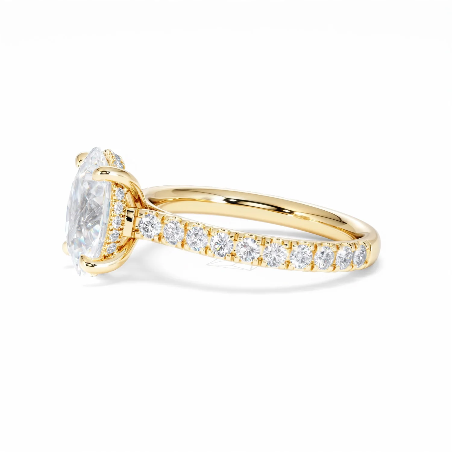 Amora Oval 2.00ct Hidden Halo Lab Diamond Engagement Ring With Side Stones Set in 18K Gold - Image 74