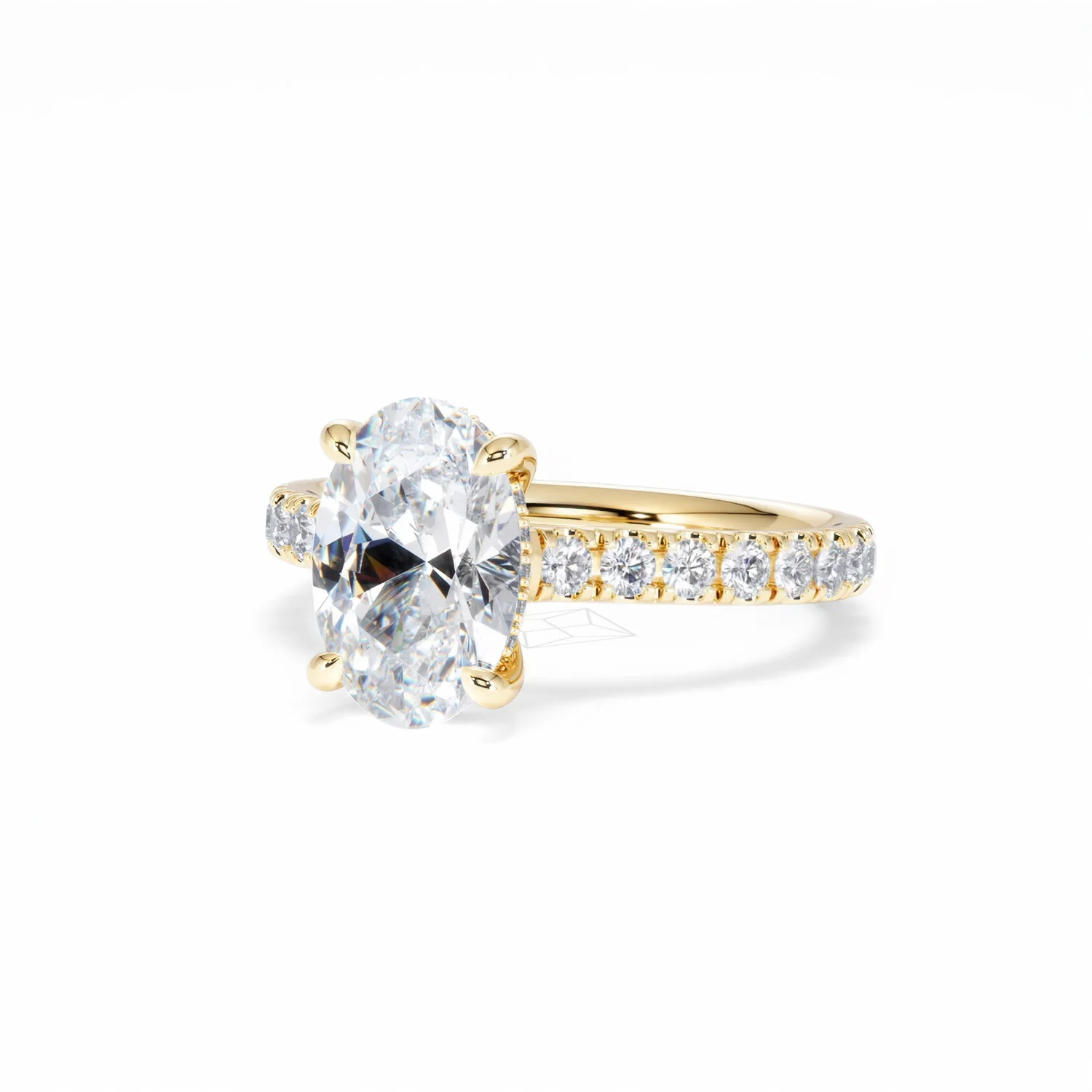 Amora Oval 2.00ct Hidden Halo Lab Diamond Engagement Ring With Side Stones Set in 18K Gold - Image 85