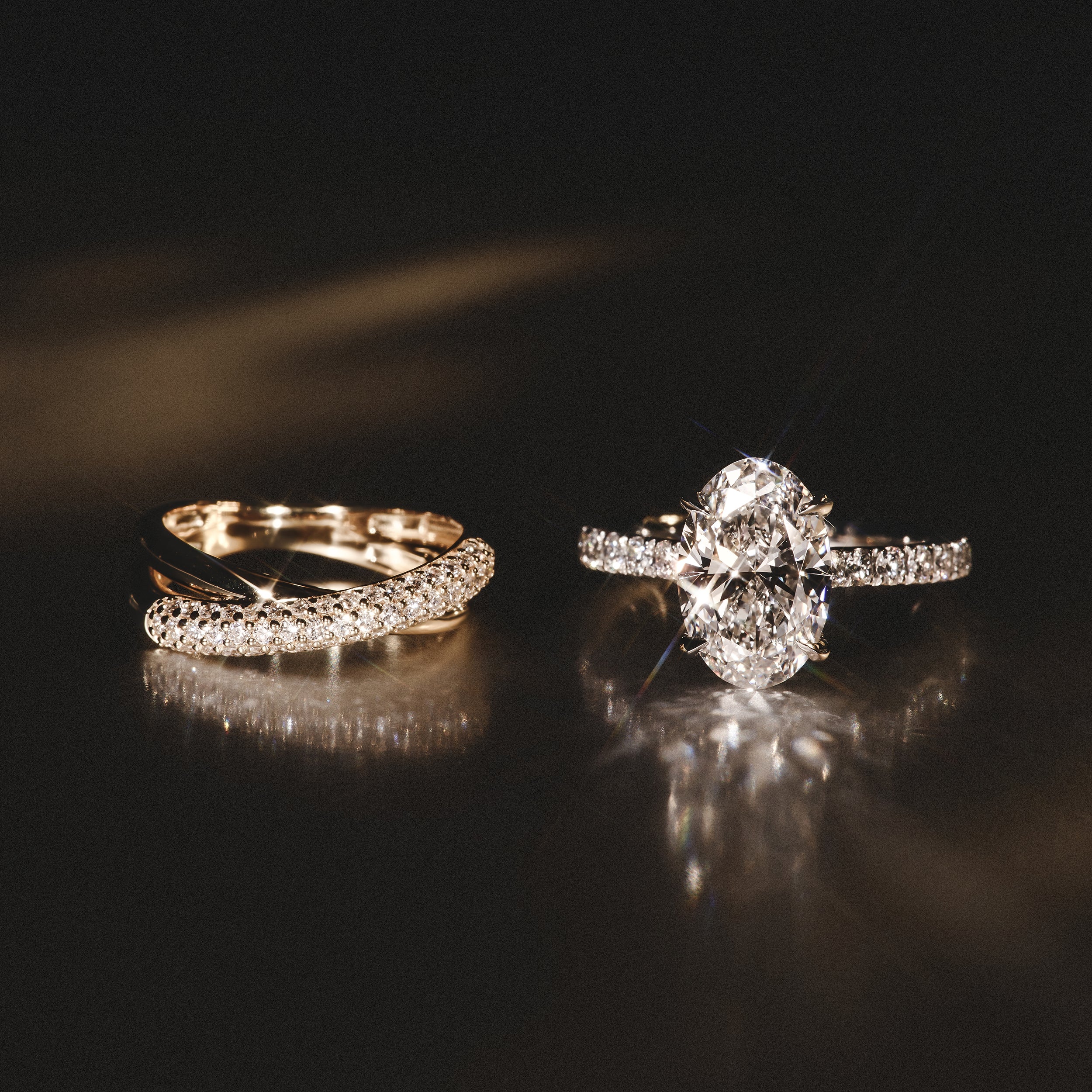 Amora Oval 2.00ct Hidden Halo Lab Diamond Engagement Ring With Side Stones Set in 18K White Gold - Image 6