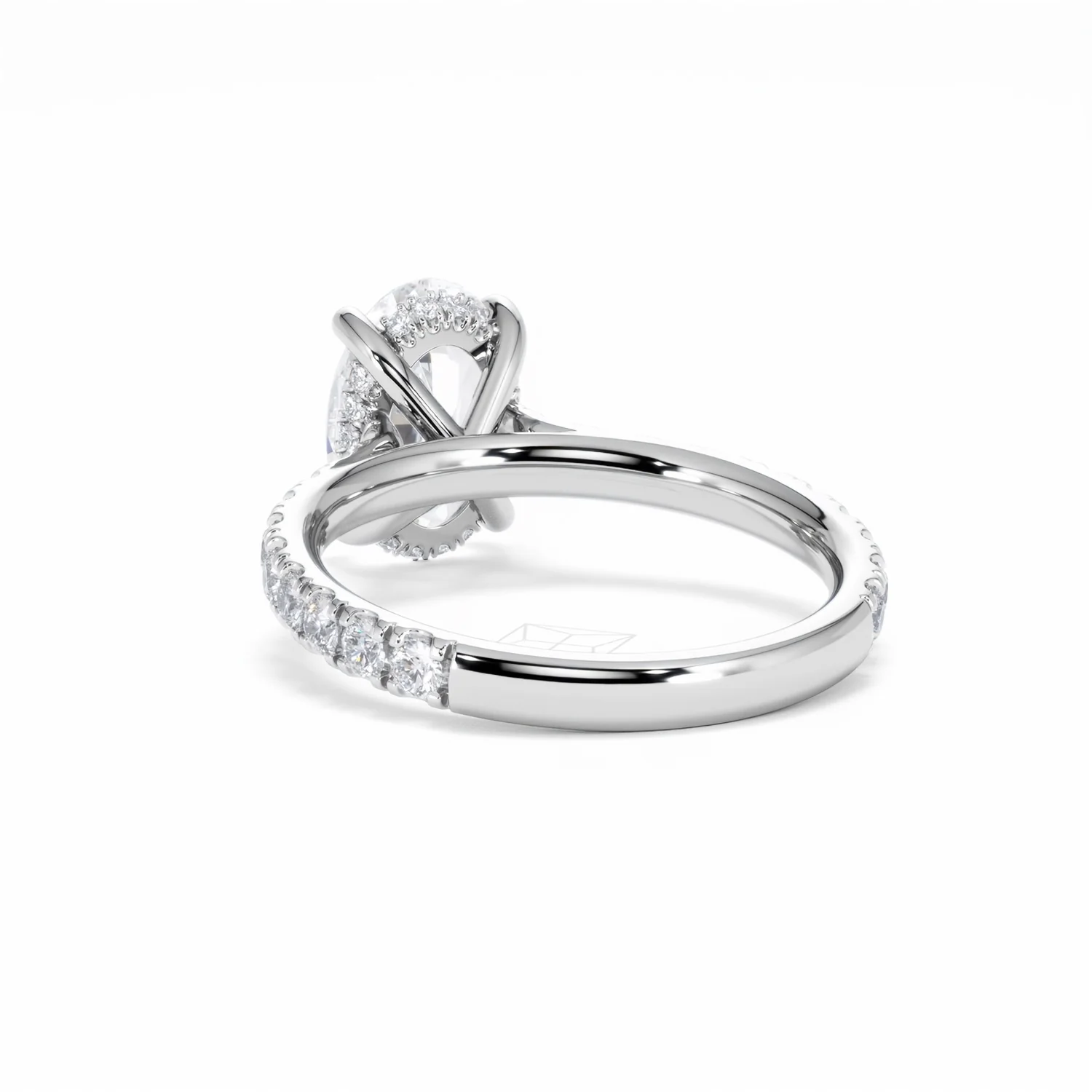 Amora Oval 2.00ct Hidden Halo Lab Diamond Engagement Ring With Side Stones Set in Platinum - Image 55