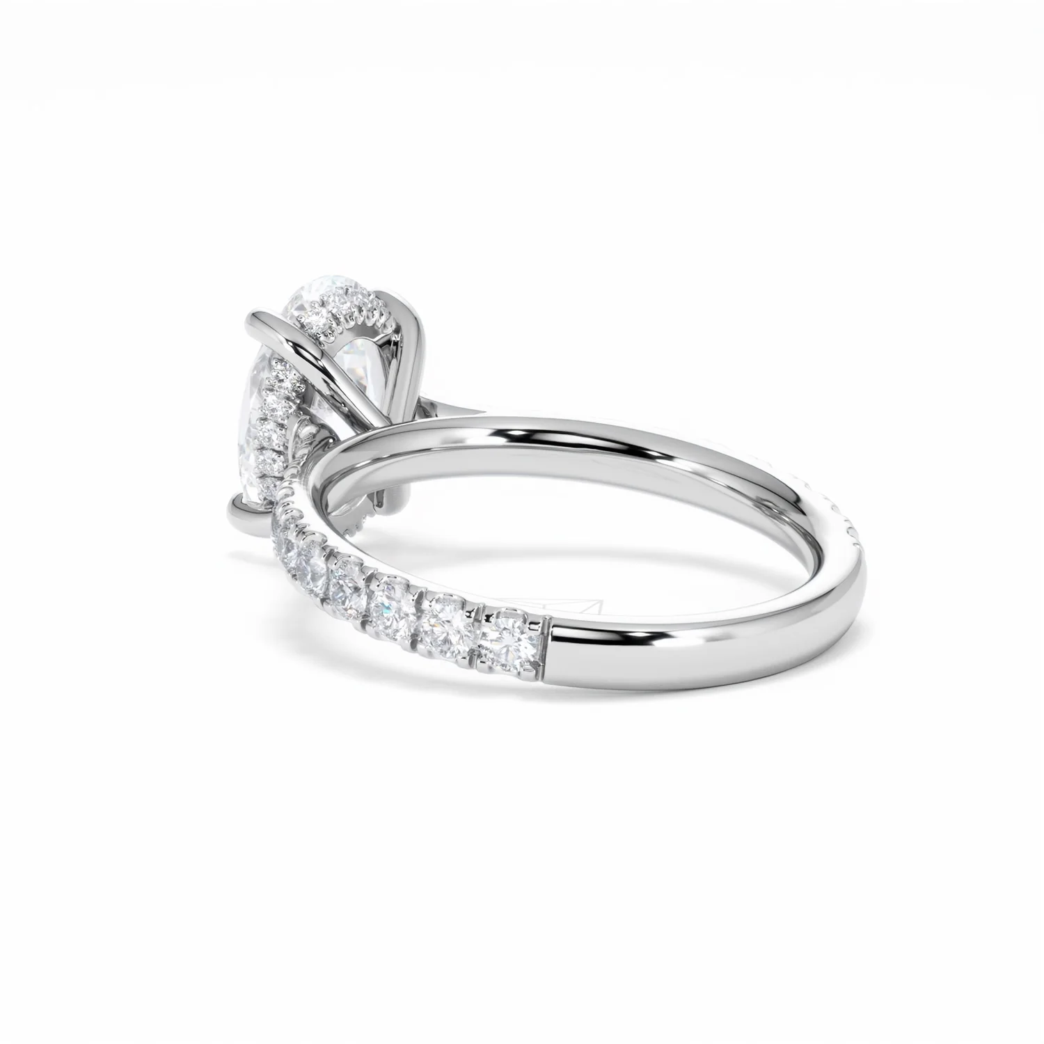 Amora Oval 2.00ct Hidden Halo Lab Diamond Engagement Ring With Side Stones Set in Platinum - Image 59