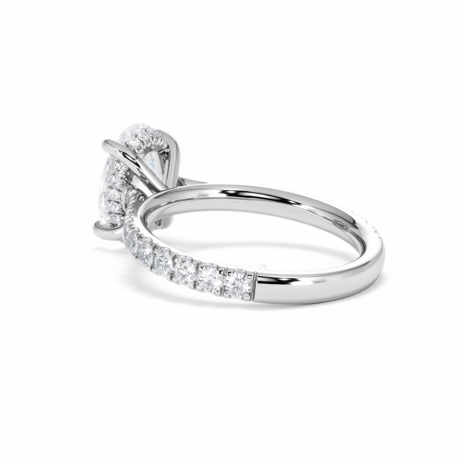Amora Oval 2.00ct Hidden Halo Lab Diamond Engagement Ring With Side Stones Set in Platinum - Image 60