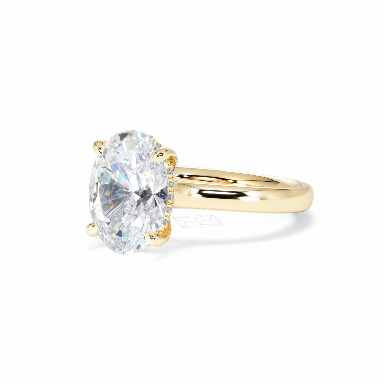 Amora Oval 3.00ct Hidden Halo Lab Diamond Engagement Ring G/VS1 Set in 18K Gold - Image 83