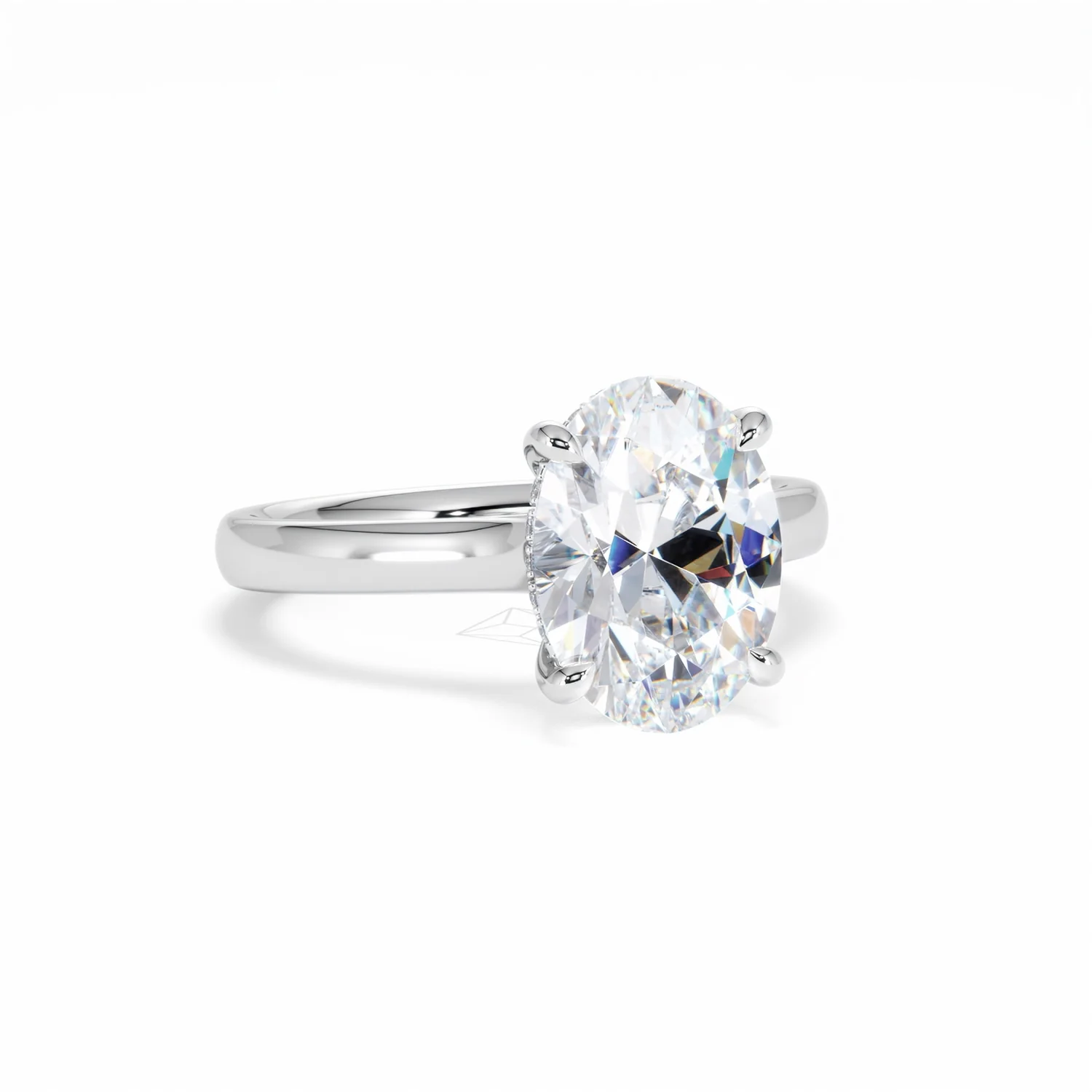 Amora Oval 3.00ct Hidden Halo Lab Diamond Engagement Ring G/VS1 Set in 18K White Gold - Image 14