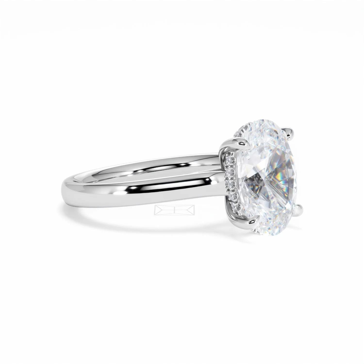 Amora Oval 3.00ct Hidden Halo Lab Diamond Engagement Ring G/VS1 Set in 18K White Gold - Image 20
