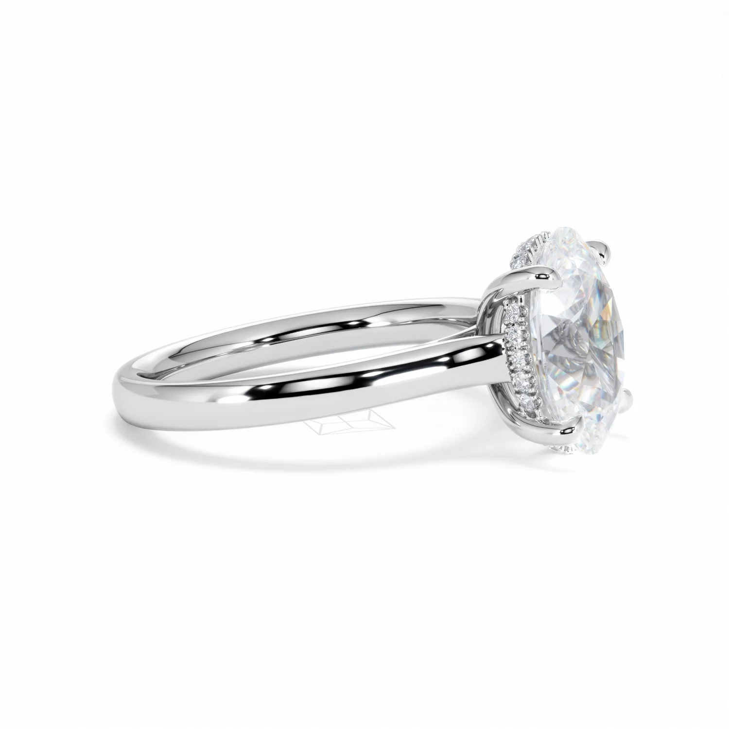 Amora Oval 3.00ct Hidden Halo Lab Diamond Engagement Ring G/VS1 Set in 18K White Gold - Image 24
