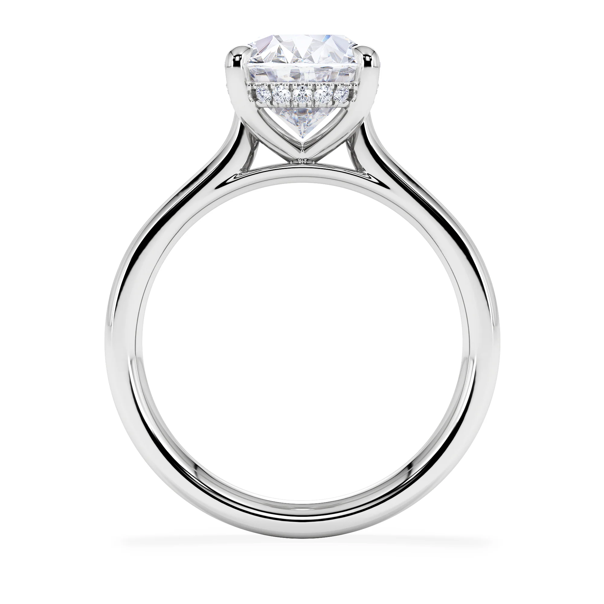 Amora Oval 3.00ct Hidden Halo Lab Diamond Engagement Ring G/VS1 Set in 18K White Gold - Image 3