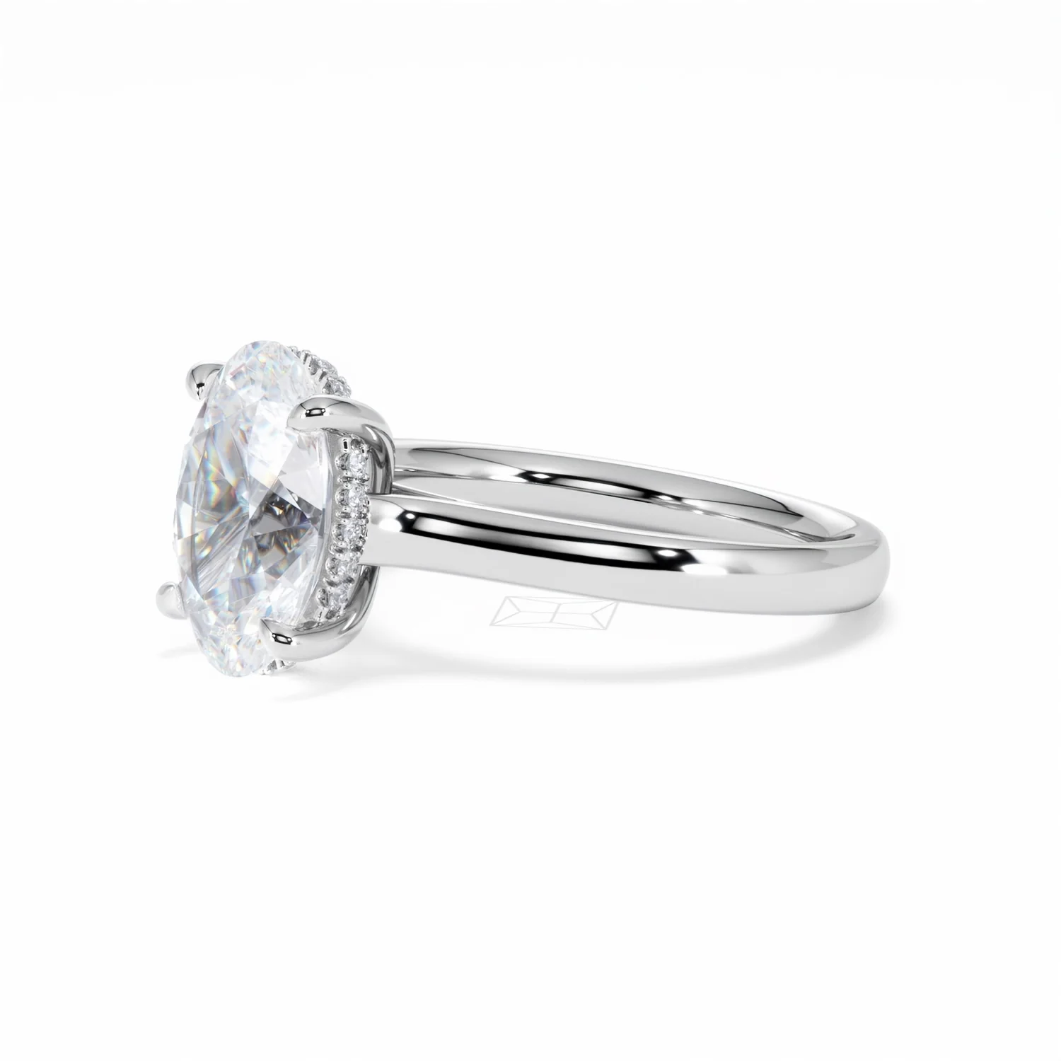 Amora Oval 3.00ct Hidden Halo Lab Diamond Engagement Ring G/VS1 Set in 18K White Gold - Image 78
