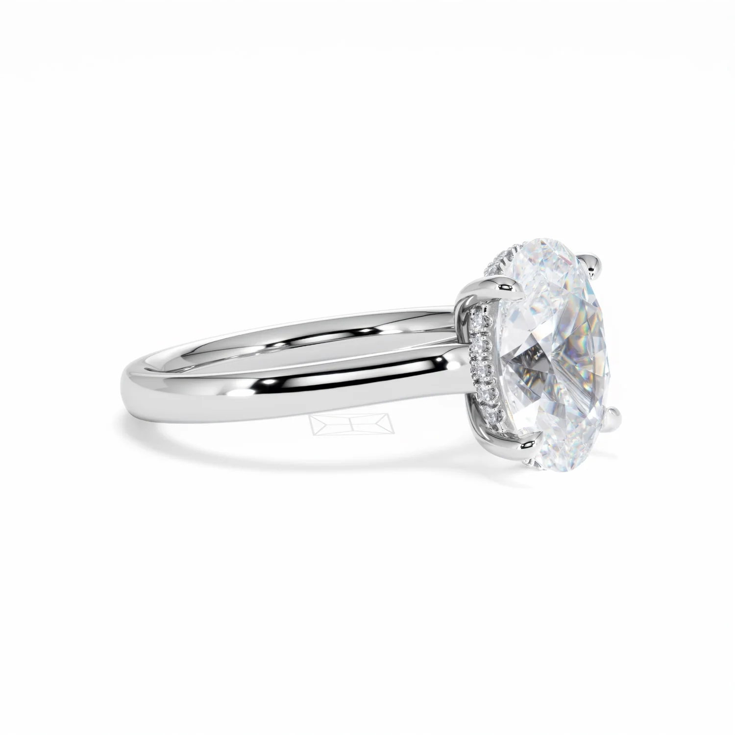 Amora Oval 3.00ct Hidden Halo Lab Diamond Engagement Ring G/VS1 Set in Platinum - Image 21