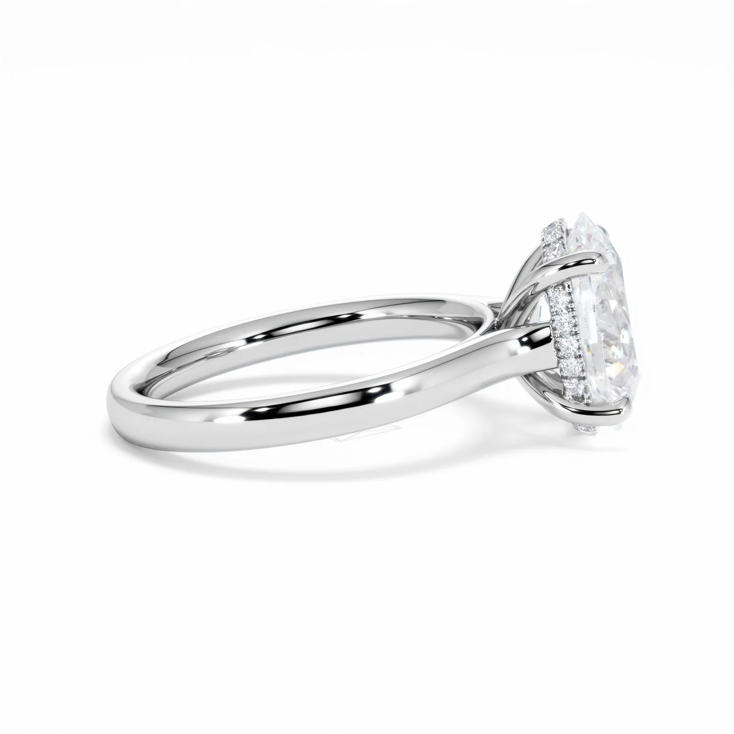 Amora Oval 3.00ct Hidden Halo Lab Diamond Engagement Ring G/VS1 Set in Platinum - Image 29