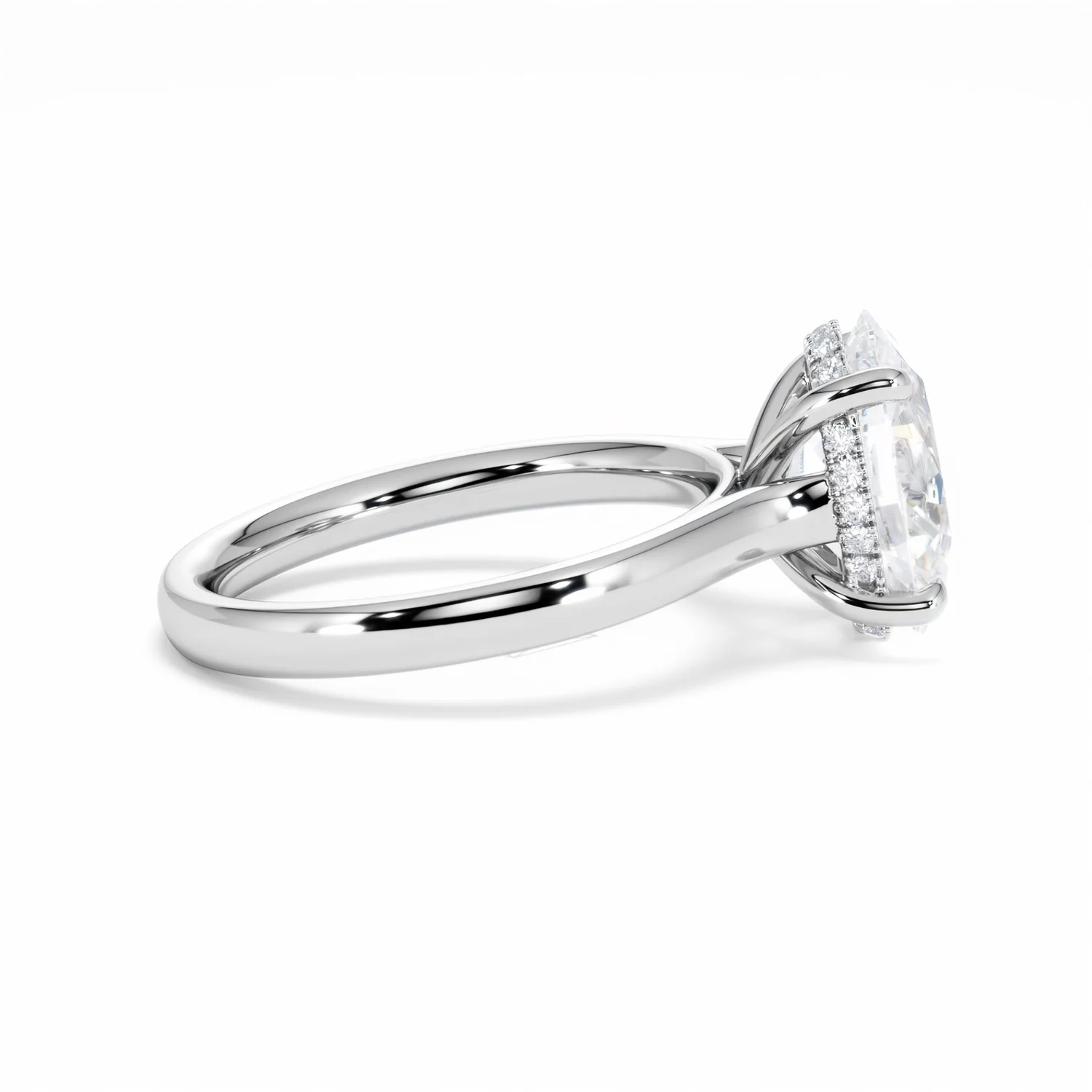 Amora Oval 3.00ct Hidden Halo Lab Diamond Engagement Ring G/VS1 Set in Platinum - Image 30