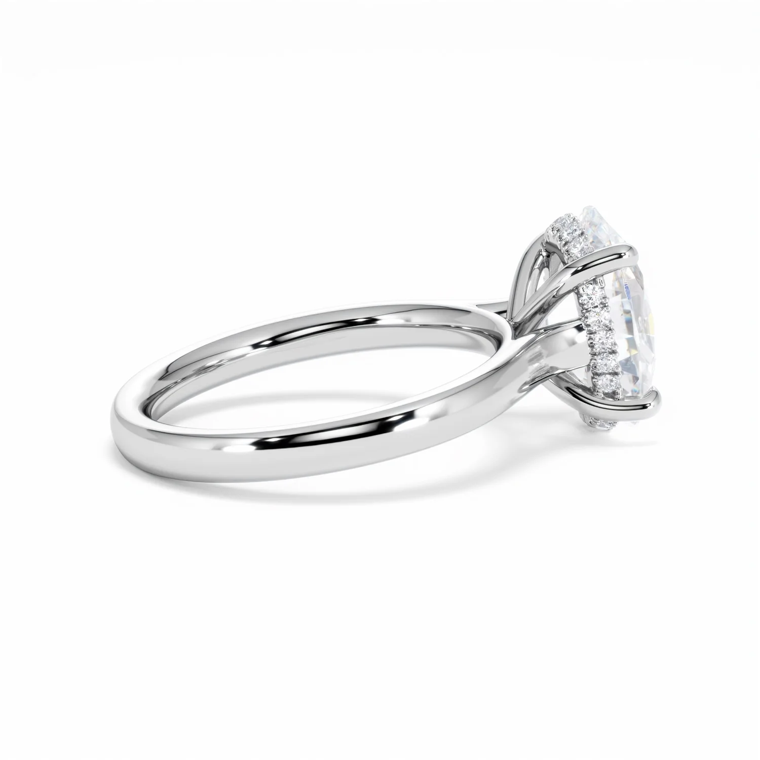 Amora Oval 3.00ct Hidden Halo Lab Diamond Engagement Ring G/VS1 Set in Platinum - Image 33