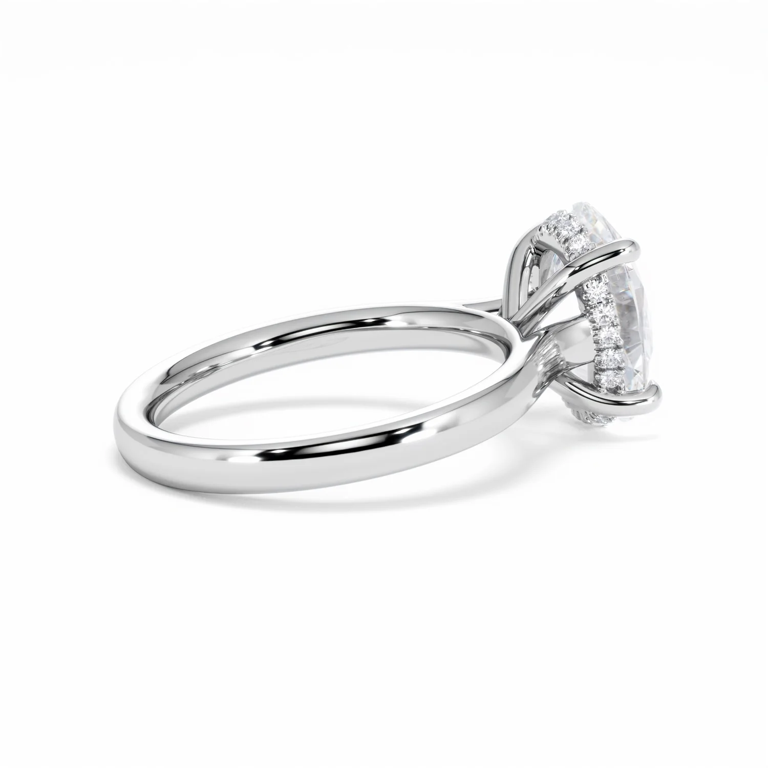 Amora Oval 3.00ct Hidden Halo Lab Diamond Engagement Ring G/VS1 Set in Platinum - Image 35