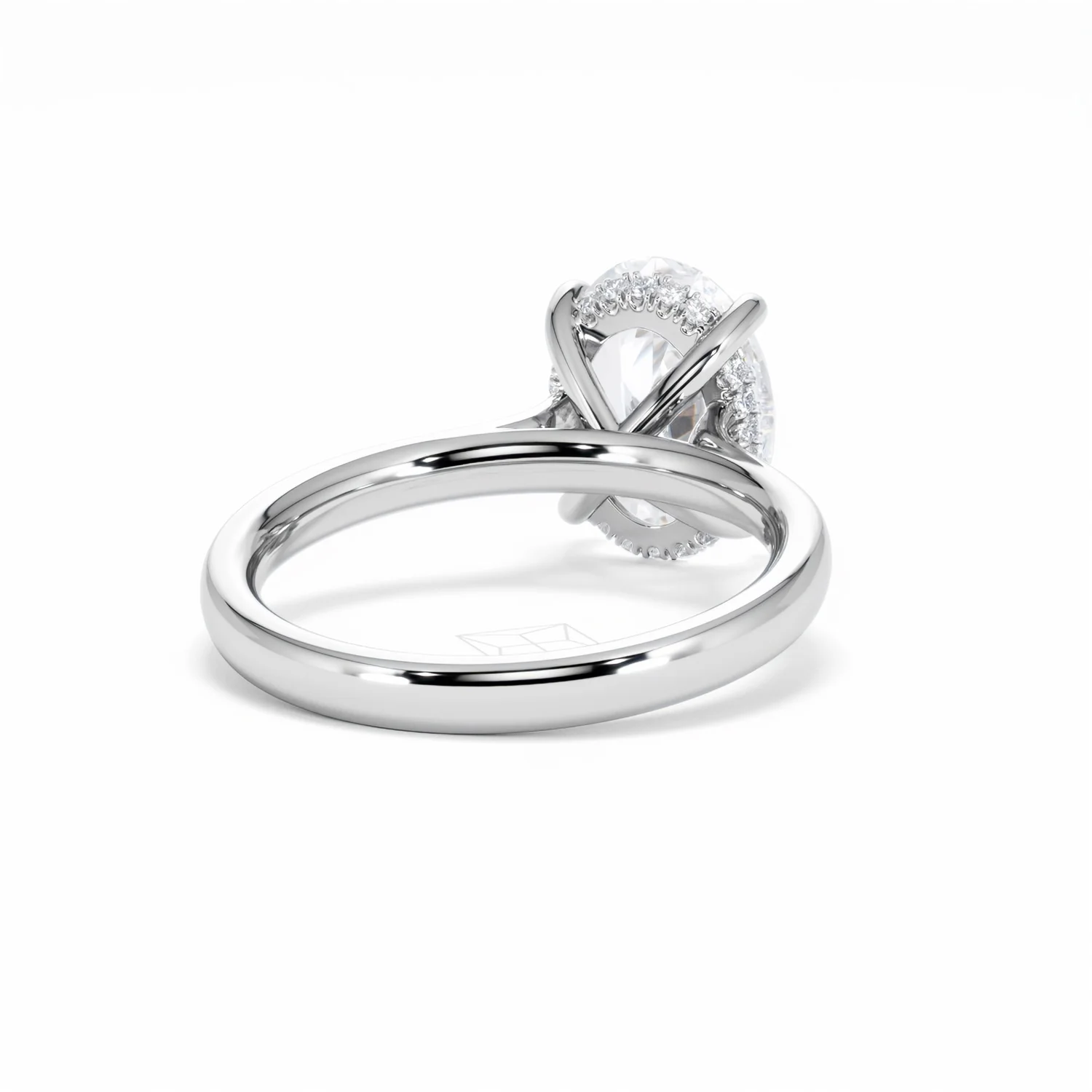 Amora Oval 3.00ct Hidden Halo Lab Diamond Engagement Ring G/VS1 Set in Platinum - Image 45