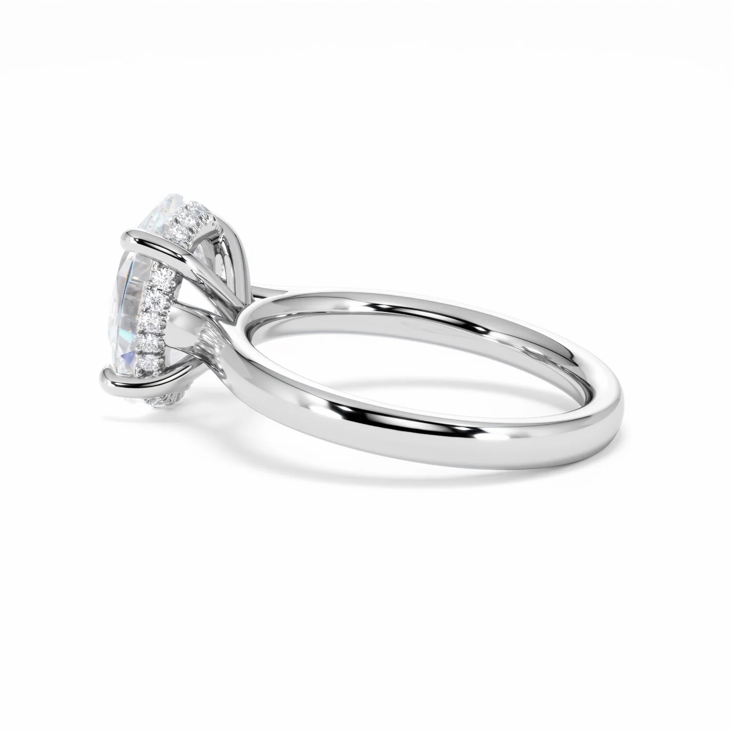 Amora Oval 3.00ct Hidden Halo Lab Diamond Engagement Ring G/VS1 Set in Platinum - Image 65
