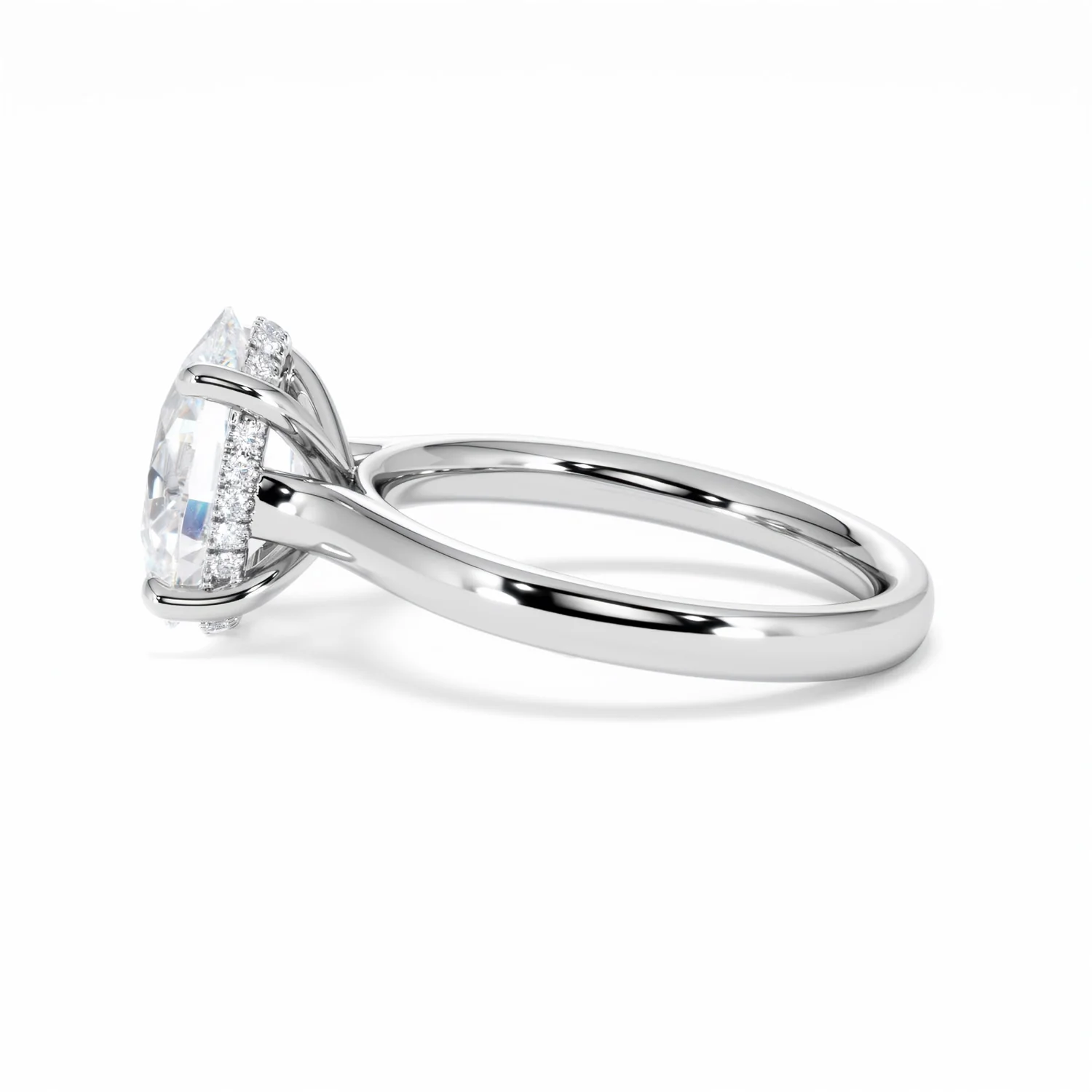 Amora Oval 3.00ct Hidden Halo Lab Diamond Engagement Ring G/VS1 Set in Platinum - Image 69