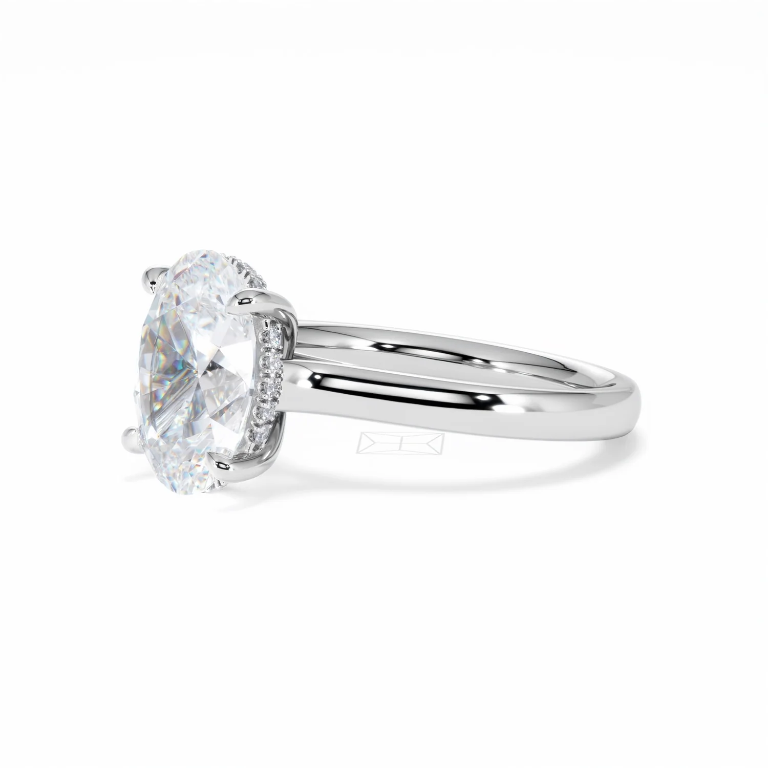 Amora Oval 3.00ct Hidden Halo Lab Diamond Engagement Ring G/VS1 Set in Platinum - Image 79