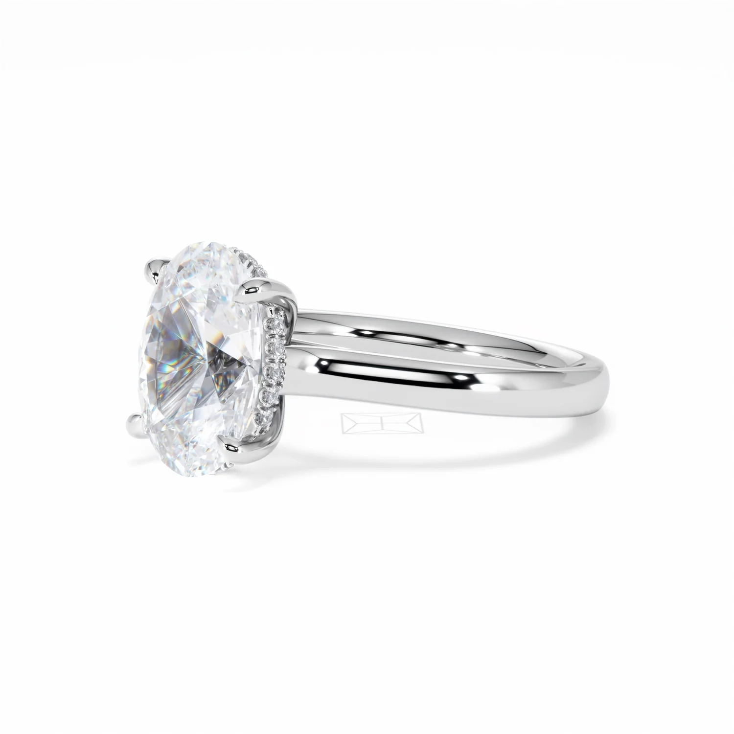 Amora Oval 3.00ct Hidden Halo Lab Diamond Engagement Ring G/VS1 Set in Platinum - Image 80