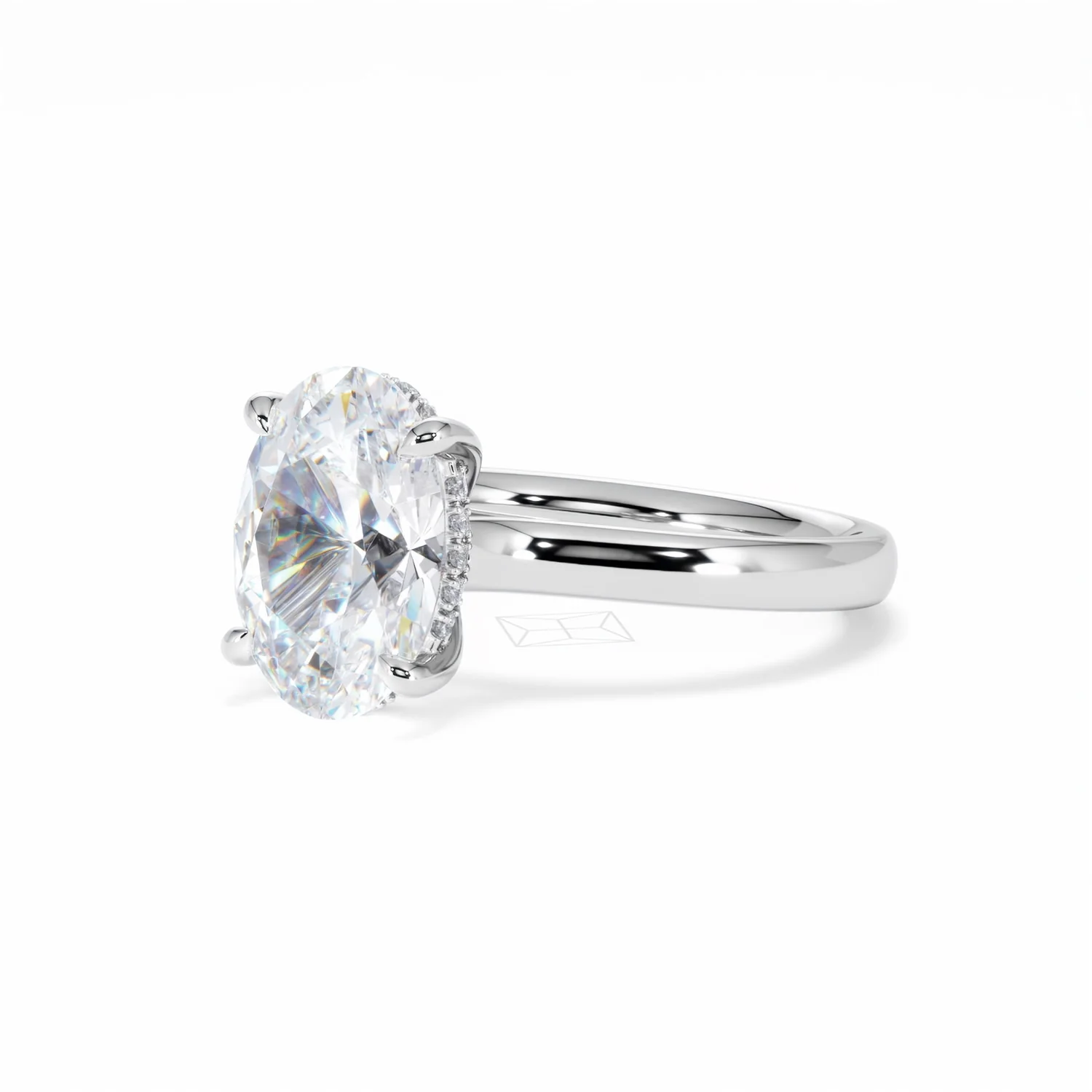 Amora Oval 3.00ct Hidden Halo Lab Diamond Engagement Ring G/VS1 Set in Platinum - Image 82