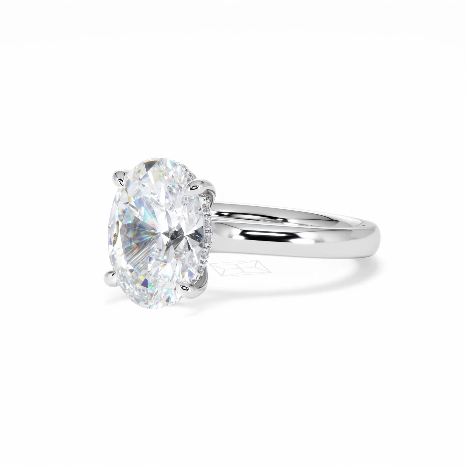 Amora Oval 3.00ct Hidden Halo Lab Diamond Engagement Ring G/VS1 Set in Platinum - Image 83