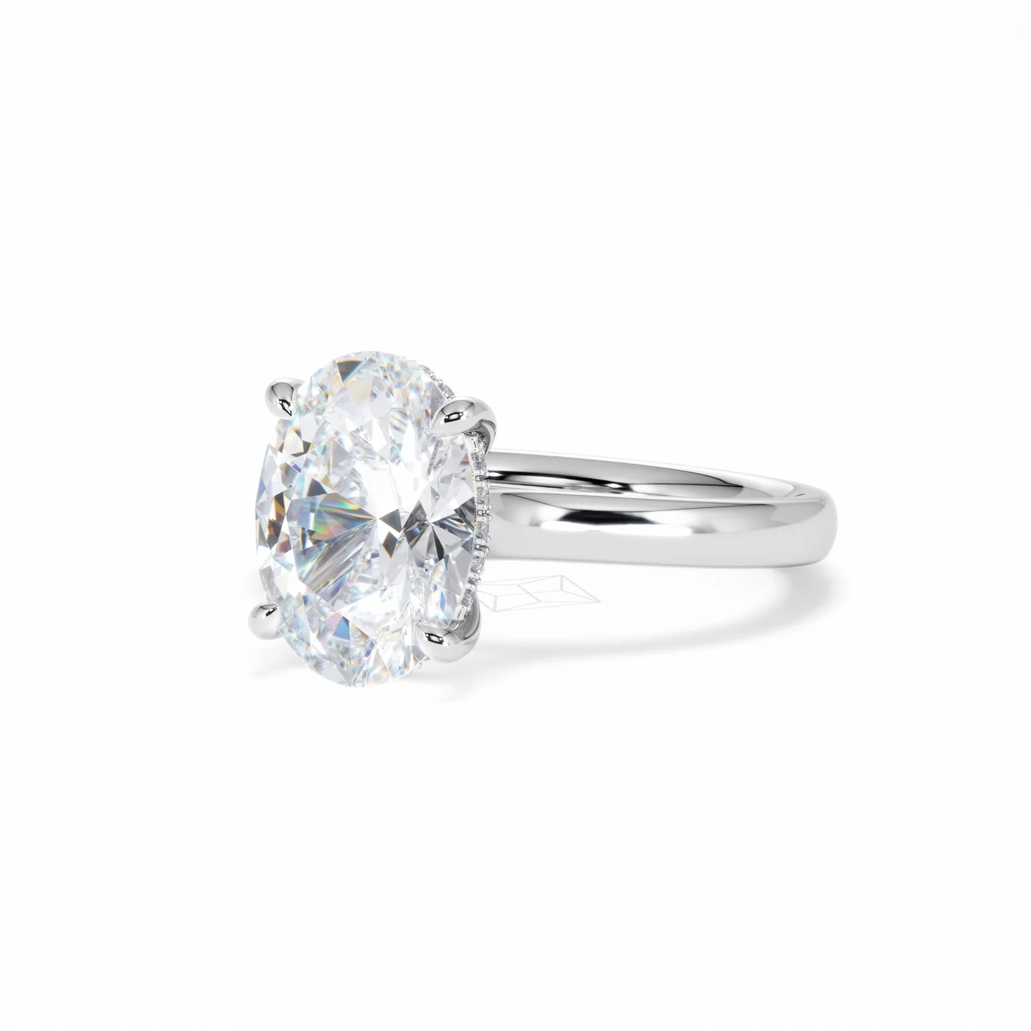 Amora Oval 3.00ct Hidden Halo Lab Diamond Engagement Ring G/VS1 Set in Platinum - Image 84