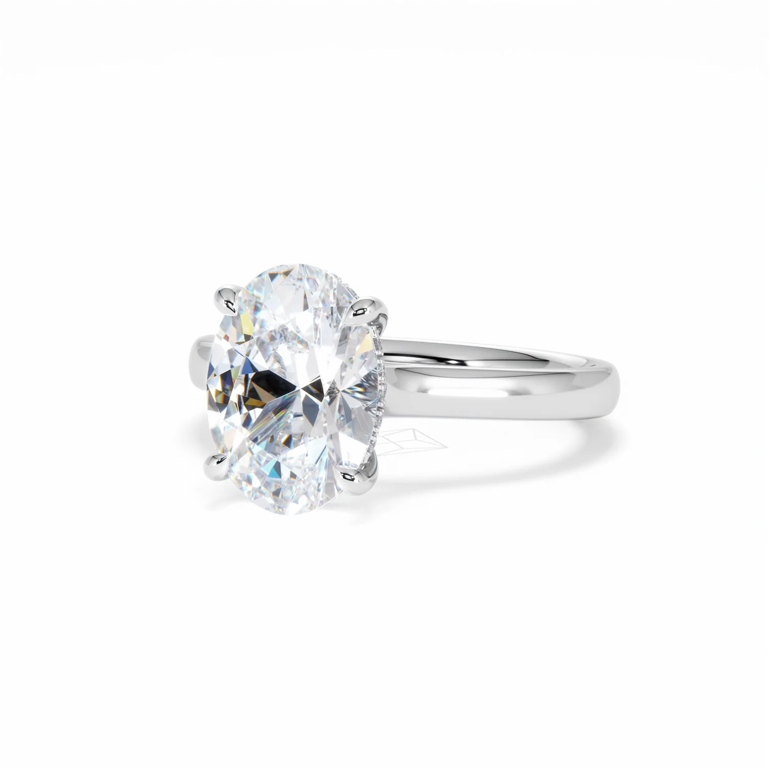 Amora Oval 3.00ct Hidden Halo Lab Diamond Engagement Ring G/VS1 Set in Platinum - Image 85