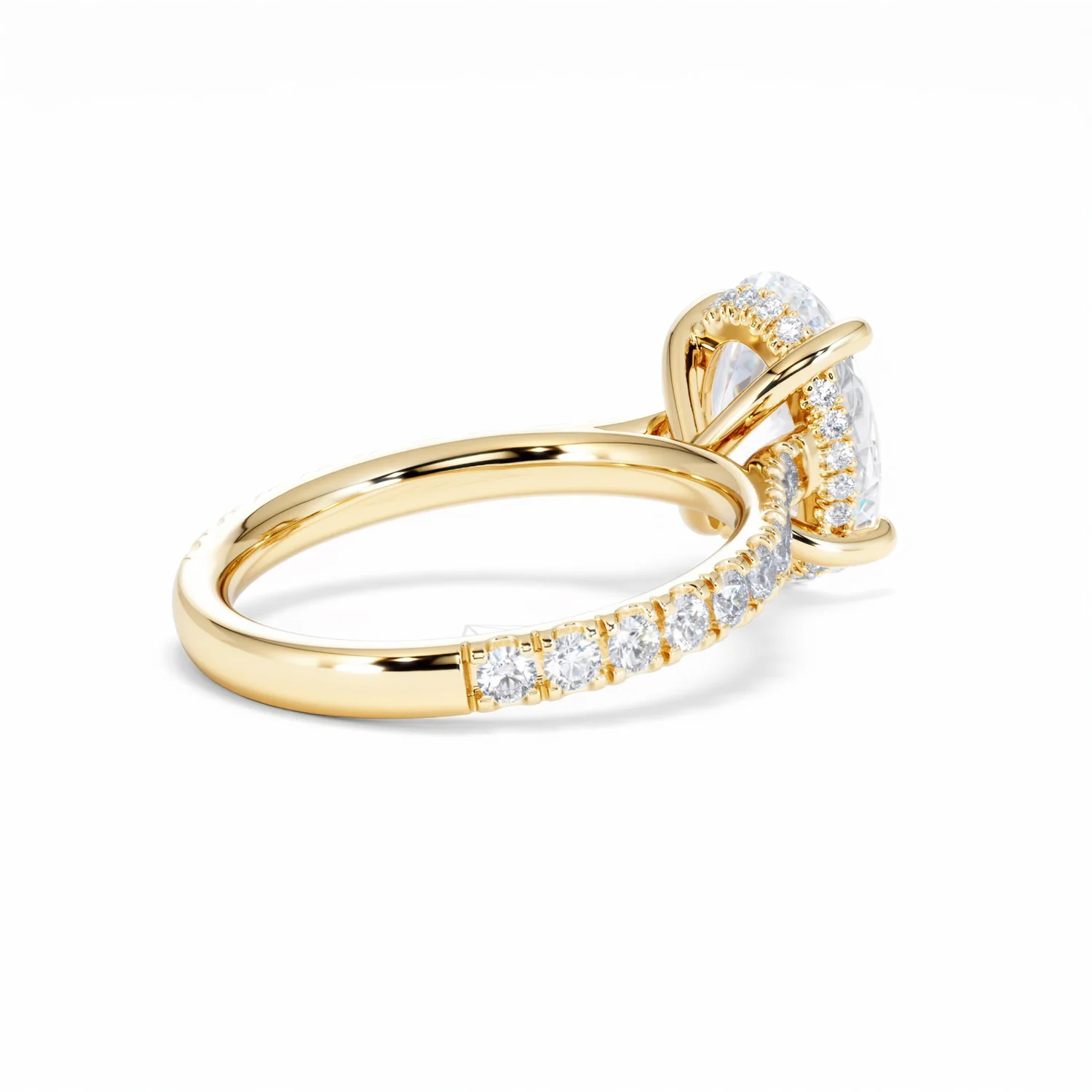 Amora Oval 3.00ct Hidden Halo Lab Diamond Engagement Ring With Side Stones Set in 18K Gold - Image 39